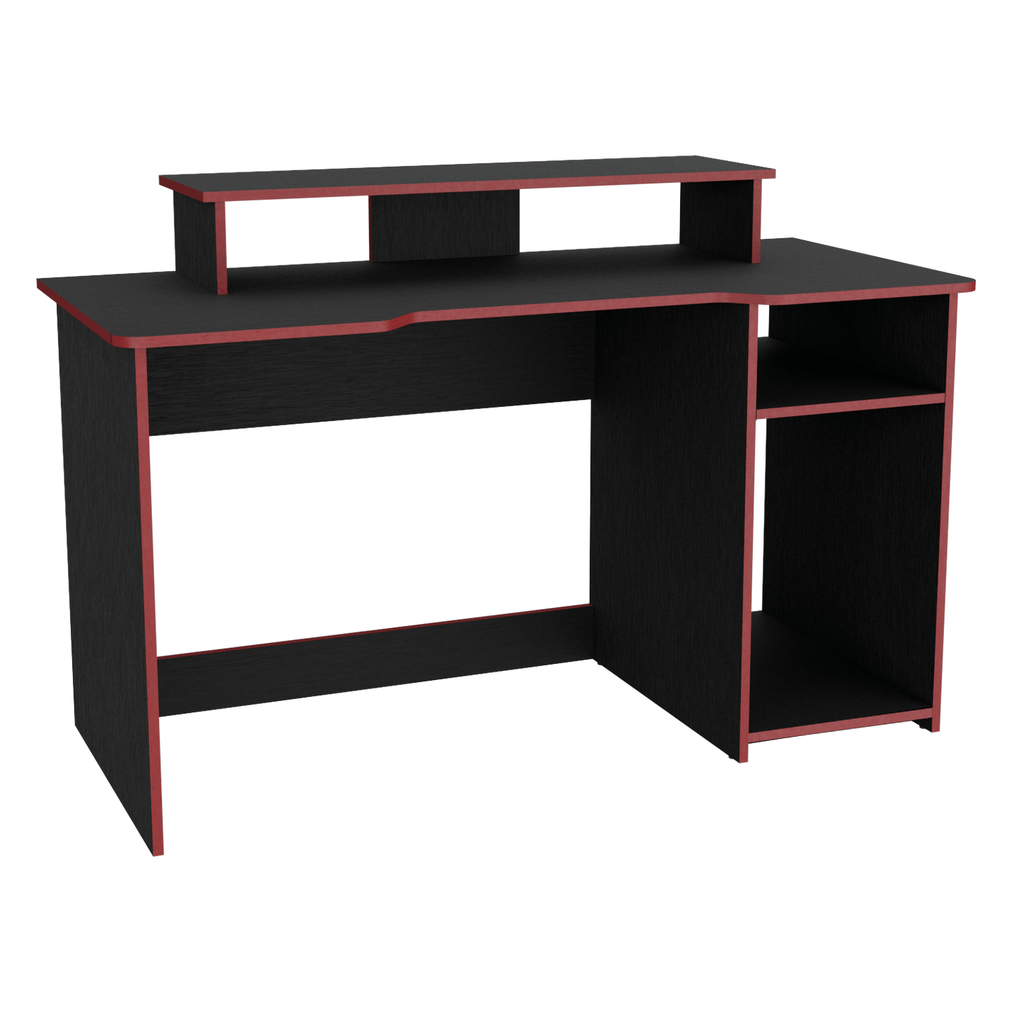 Escritorio Gamer Huni 90 X 136 Rta Wengue Rojo