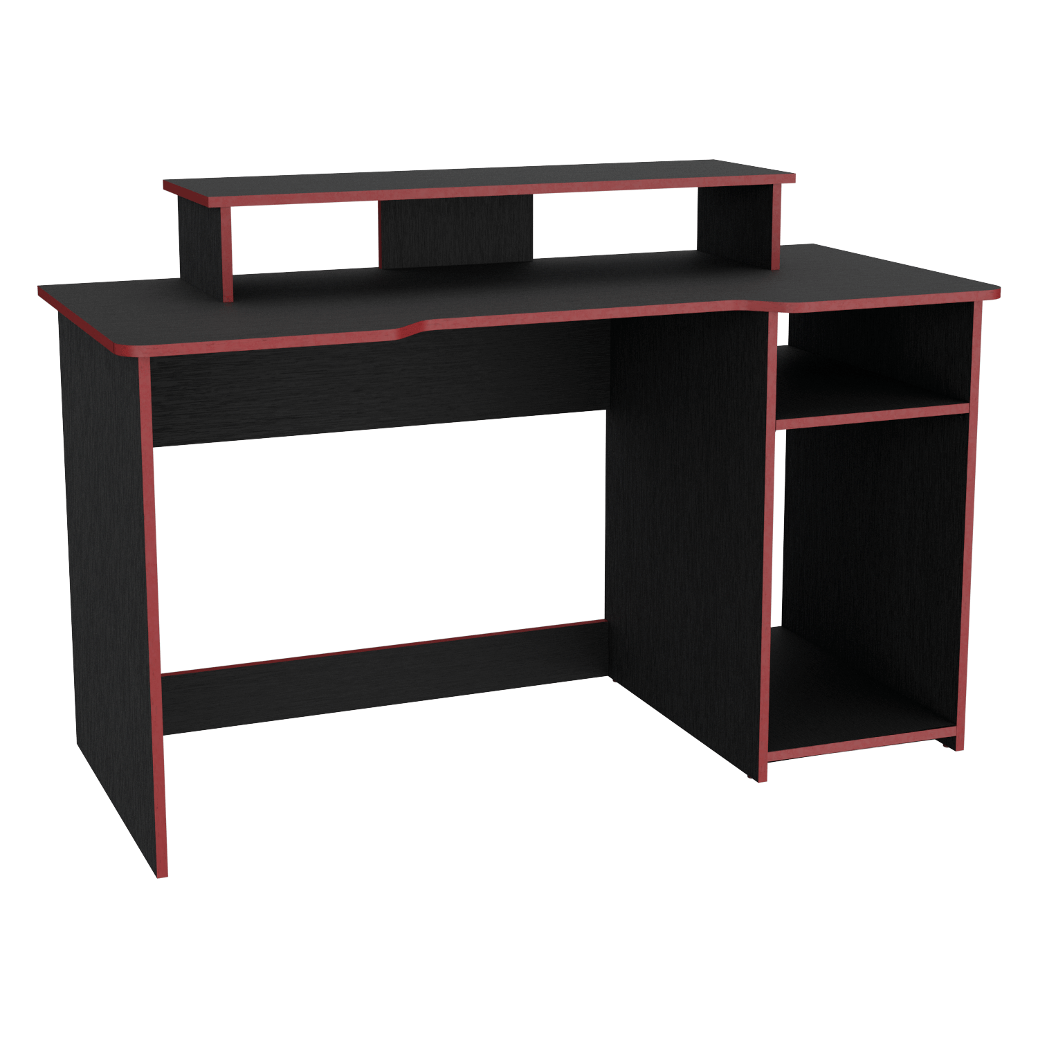 Escritorio Gamer Huni 90 X 136 Rta Wengue Rojo