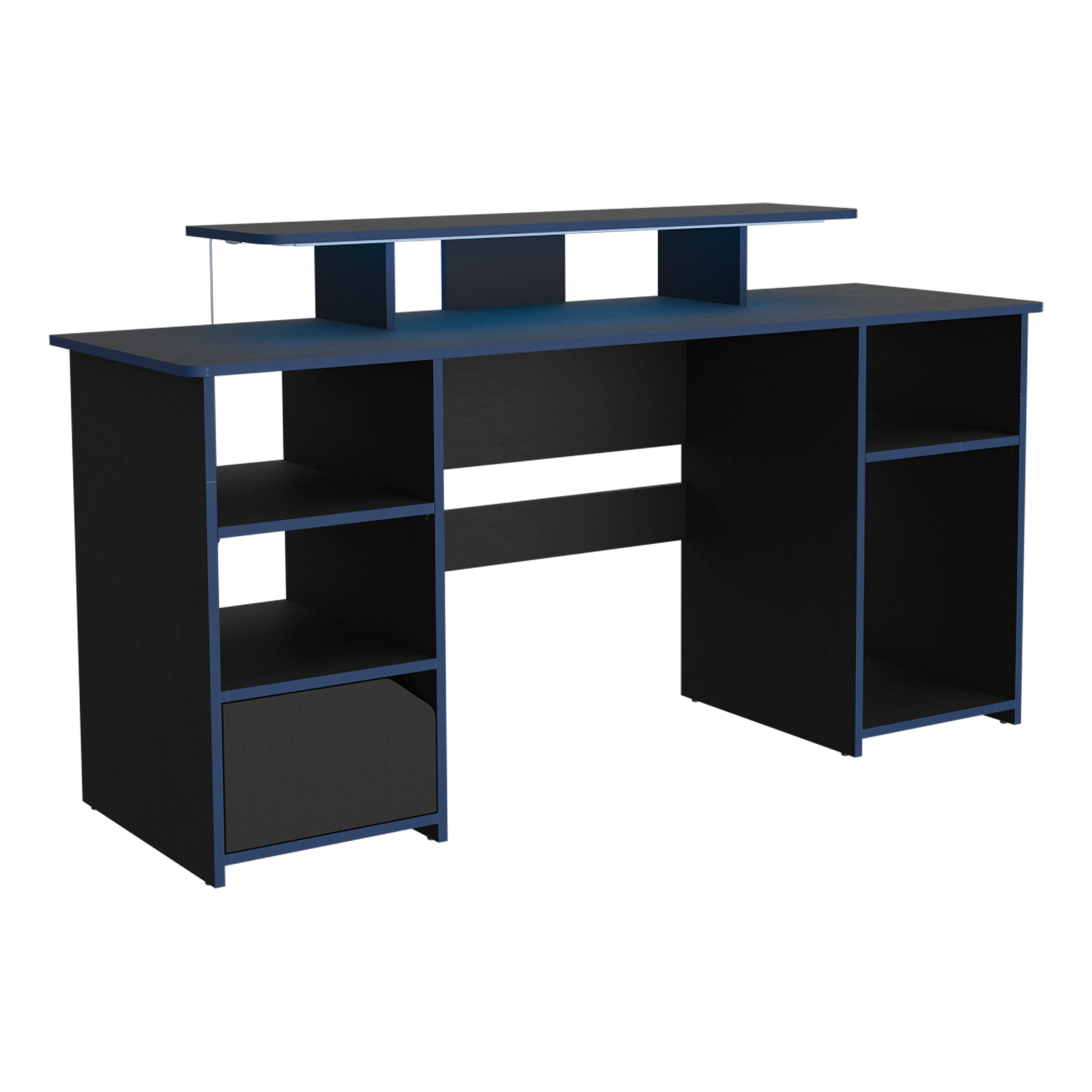 Escritorio Gamer Keria 88 X 157 Rta Wengue Azul