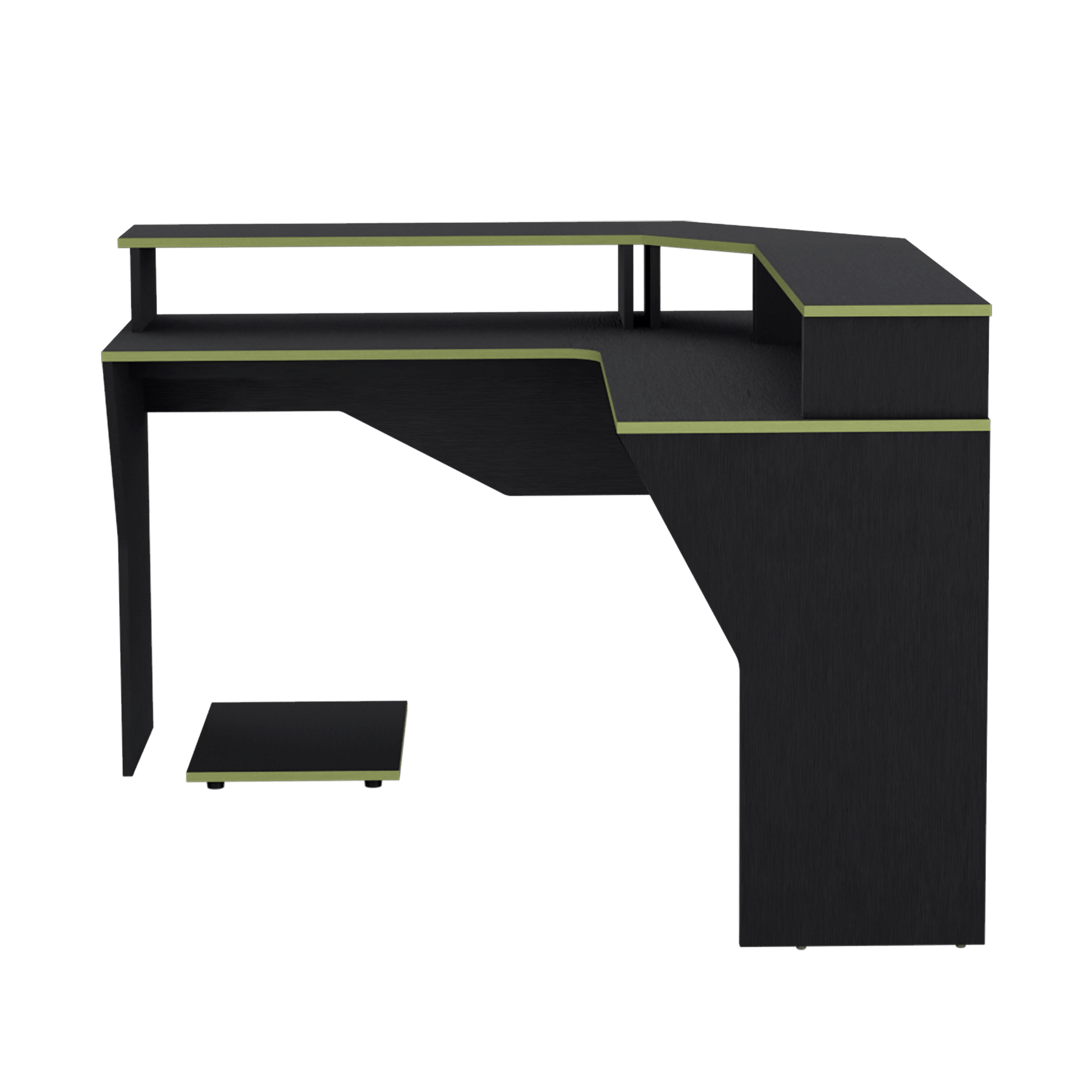 Escritorio Gamer Guma 88 X 128 Rta Wengue Verde