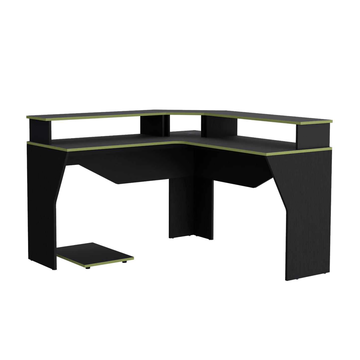 Escritorio Gamer Guma 88 X 128 Rta Wengue Verde