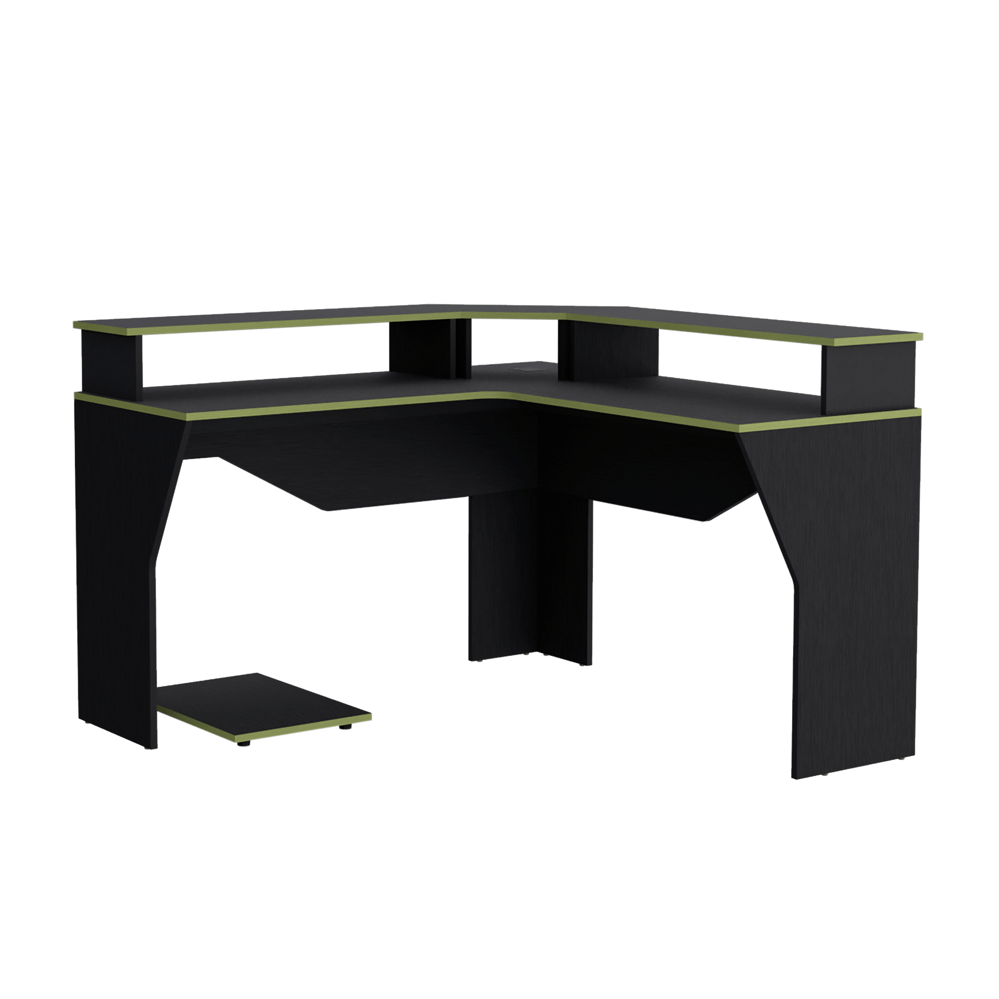 Escritorio Gamer Guma 88 X 128 Rta Wengue Verde