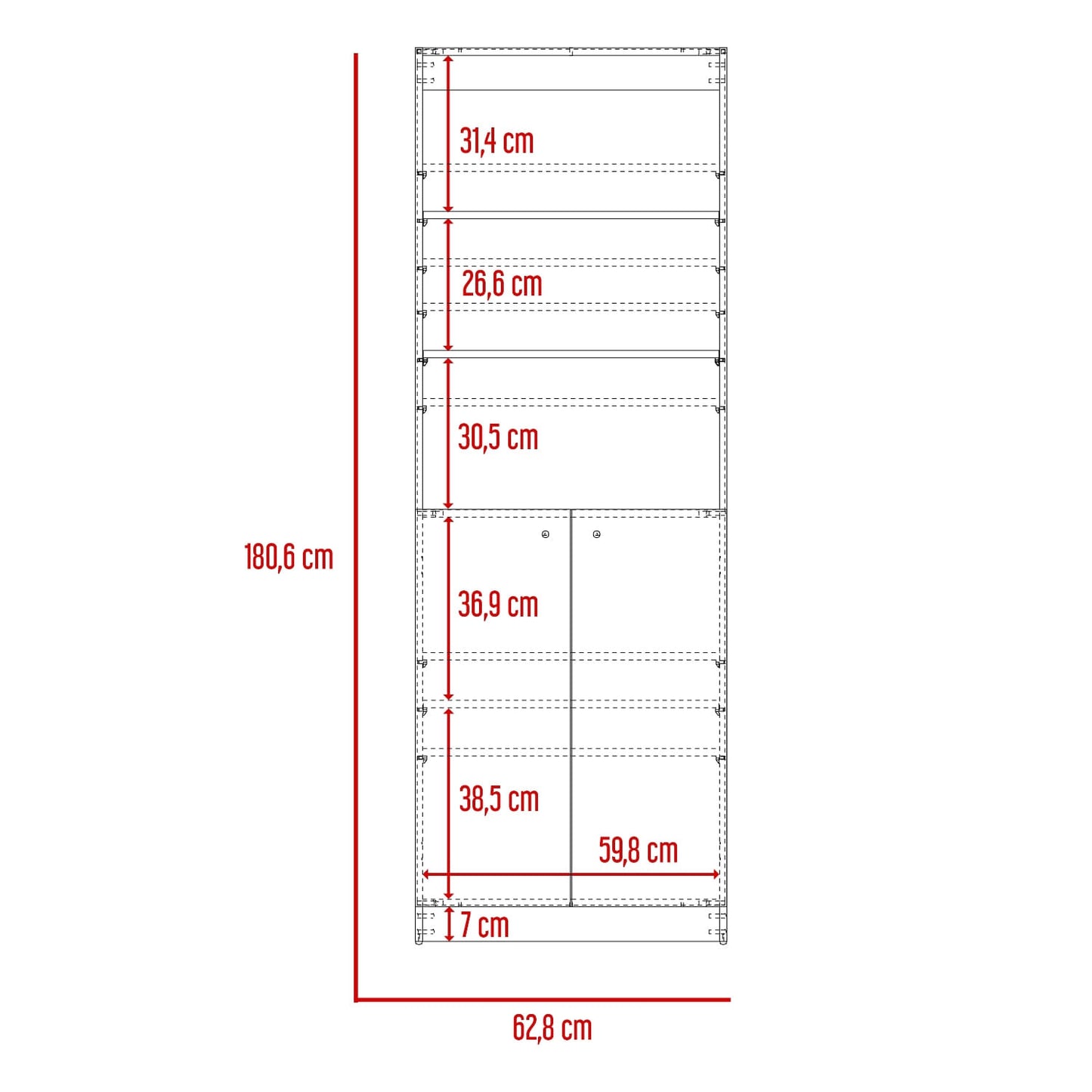 Estante Home E4 2P 180 X 62 Rta Macadamia