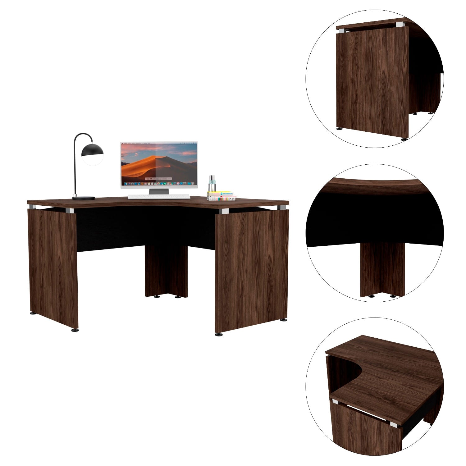 Escritorio Home Office L 120 Rta Milan Wengue
