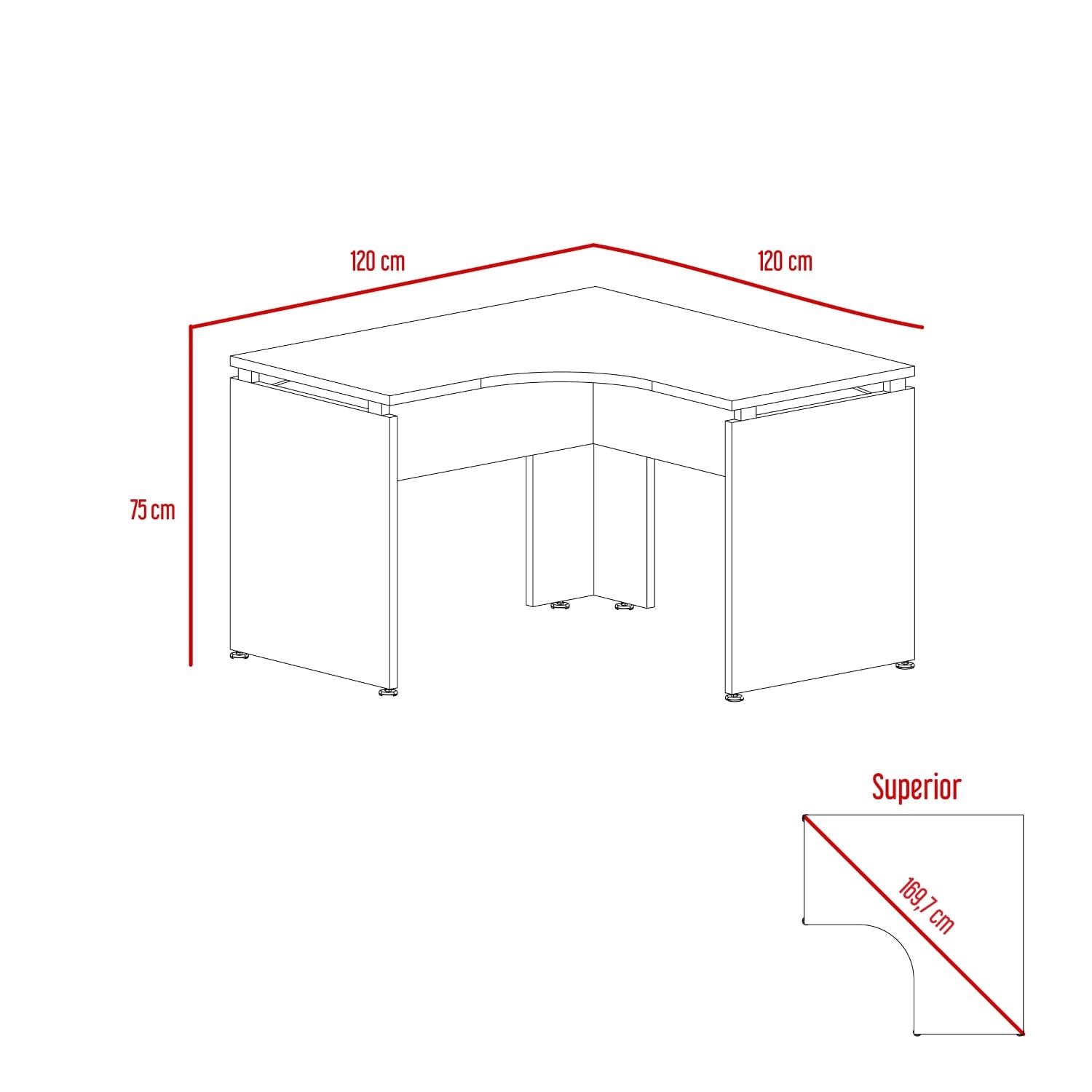 Escritorio Home Office L 120 Rta Milan Wengue