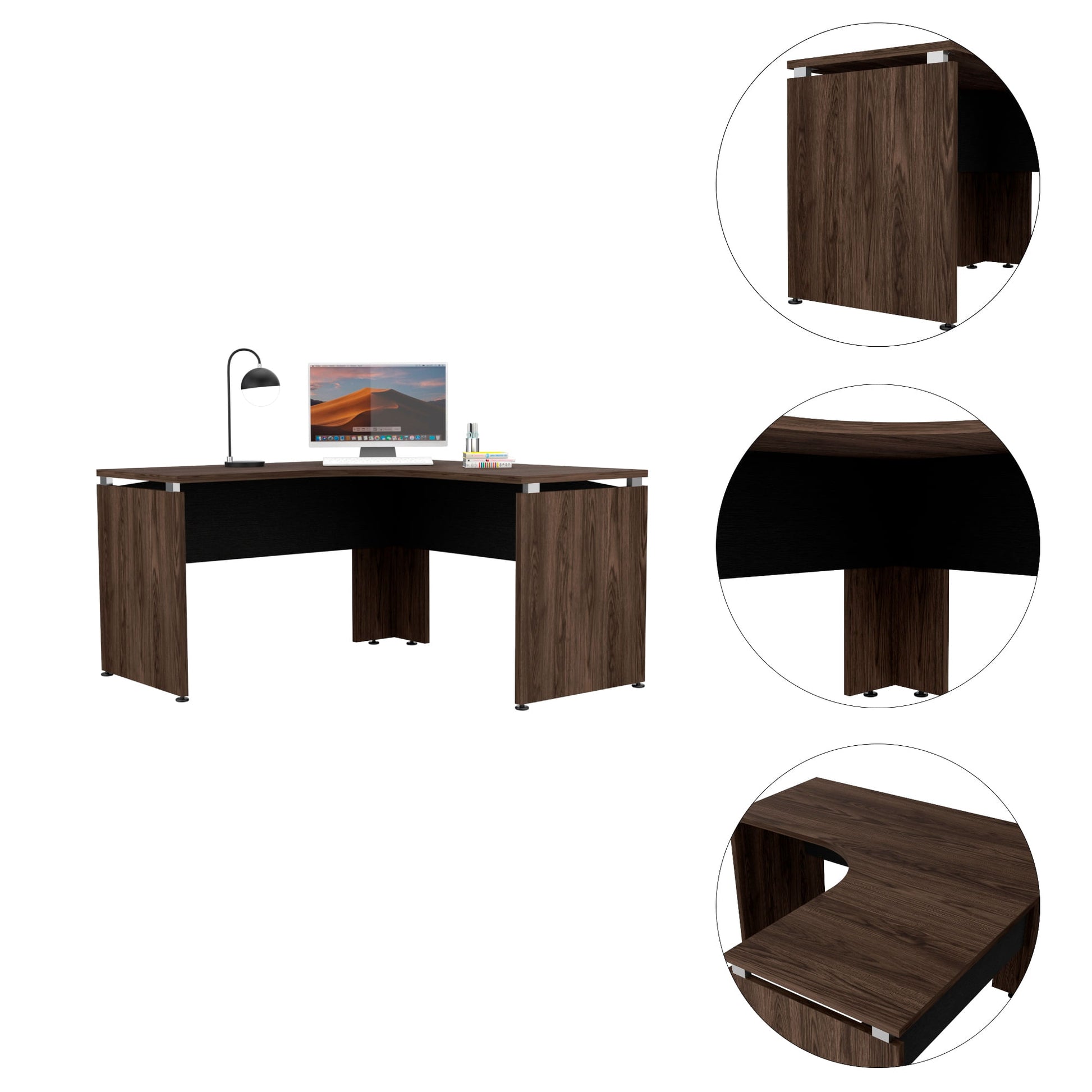 Escritorio Home Office L 140 Rta Milan + Wengue