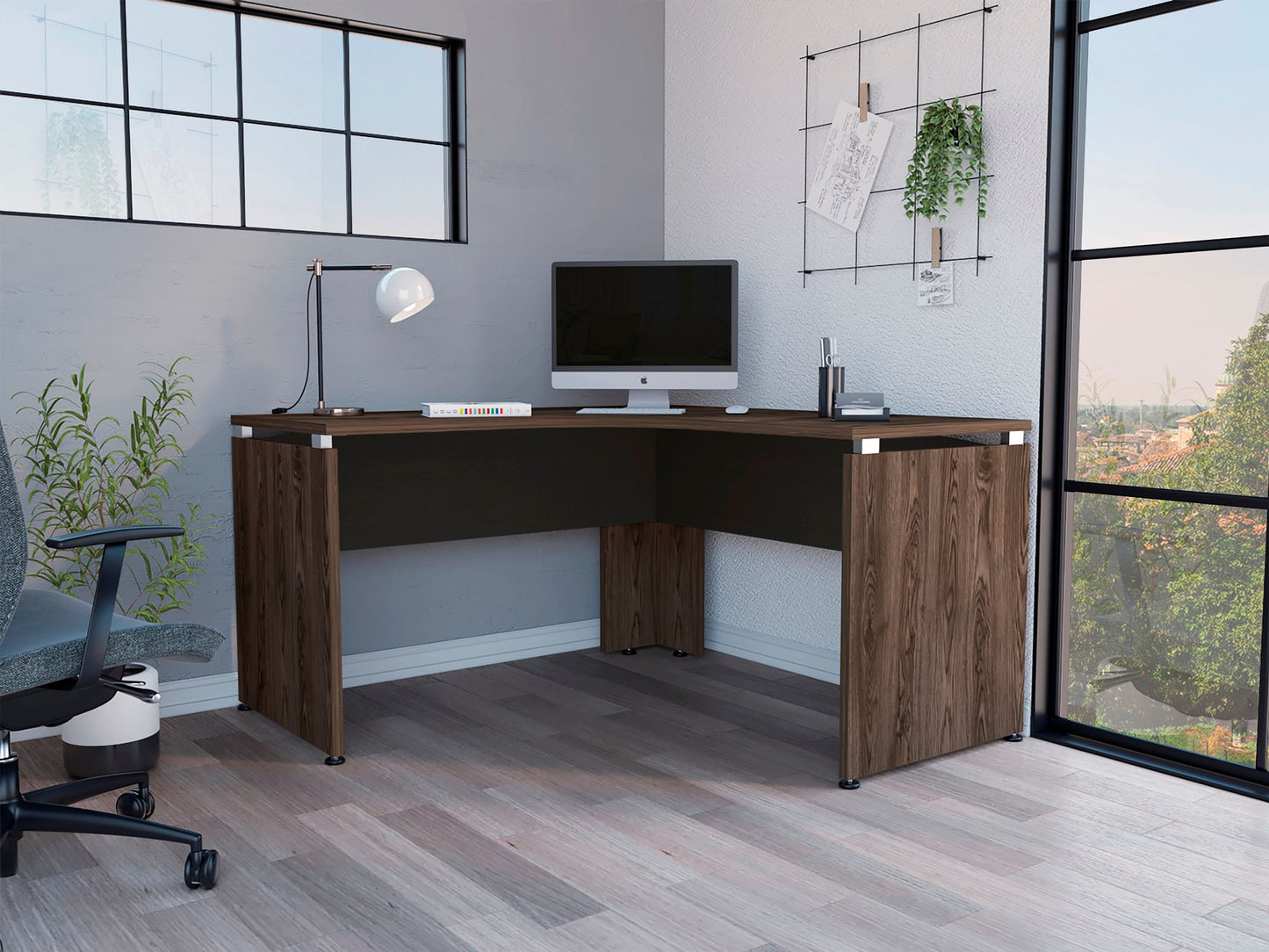 Escritorio Home Office L 140 Rta Milan + Wengue
