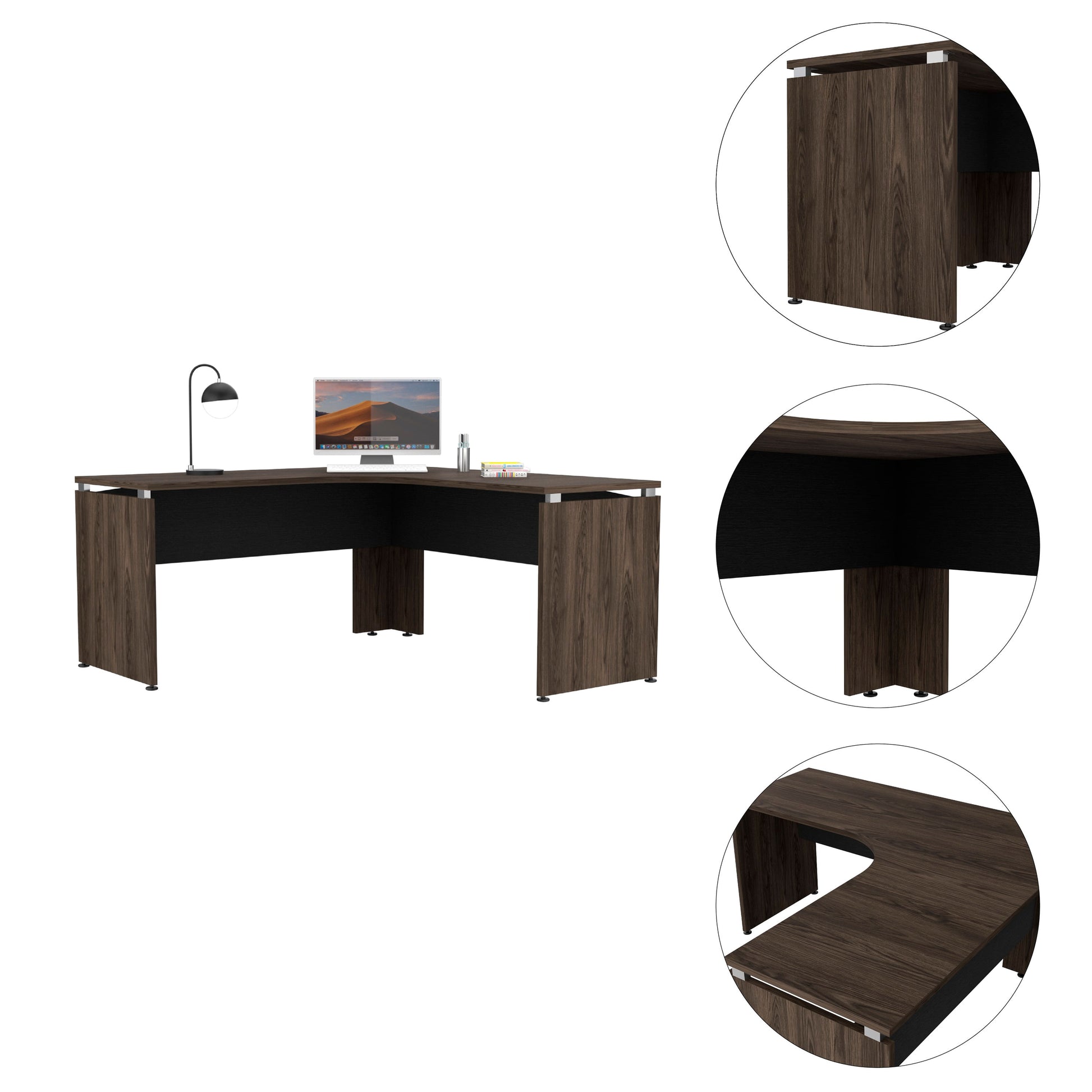Escritorio Home Office L 160 Rta Milan + Wengue