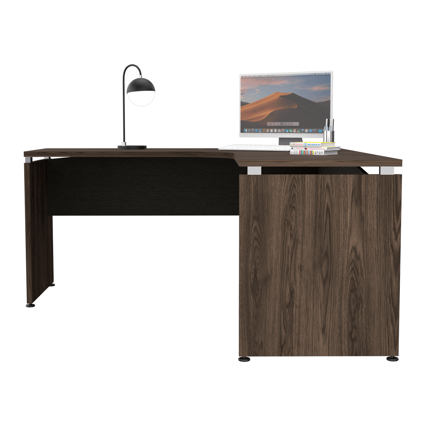 Escritorio Home Office L 160 Rta Milan + Wengue