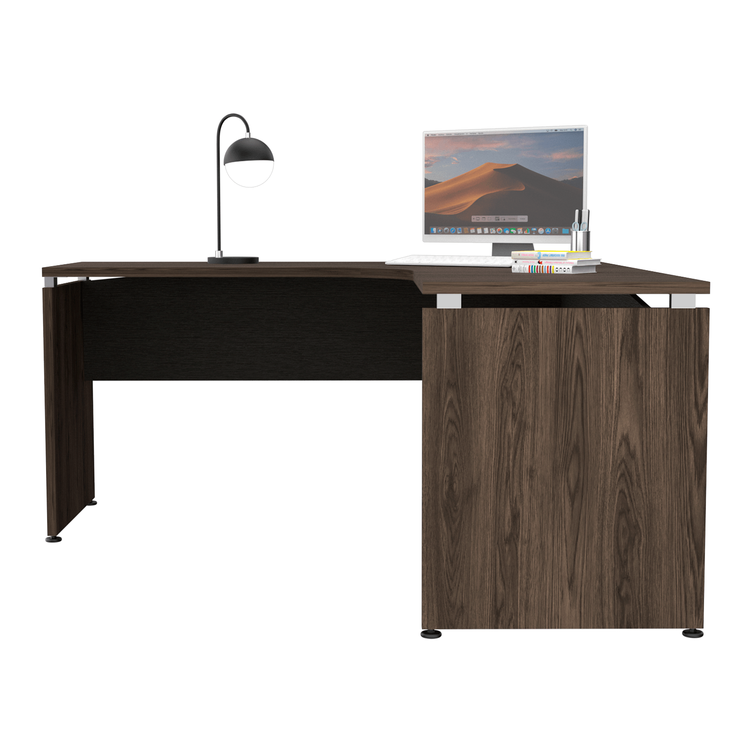 Escritorio Home Office L 160 Rta Milan + Wengue