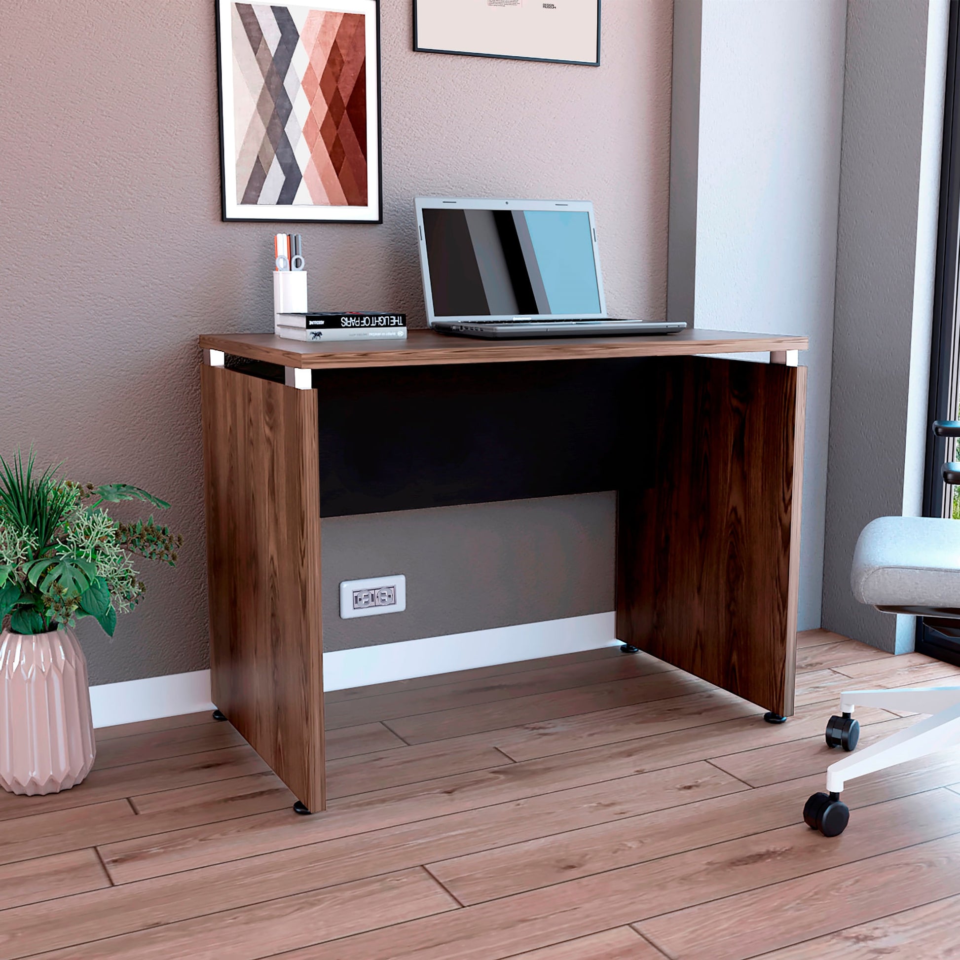 Mesa Escritorio Home Office M100X75X60 Rta Wengue Milan