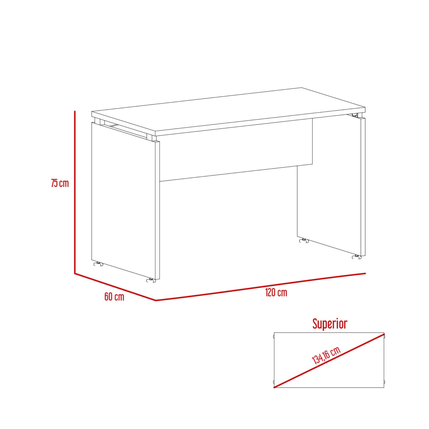 Mesa Escritorio Home Office M 120 Rta Wengue Milan