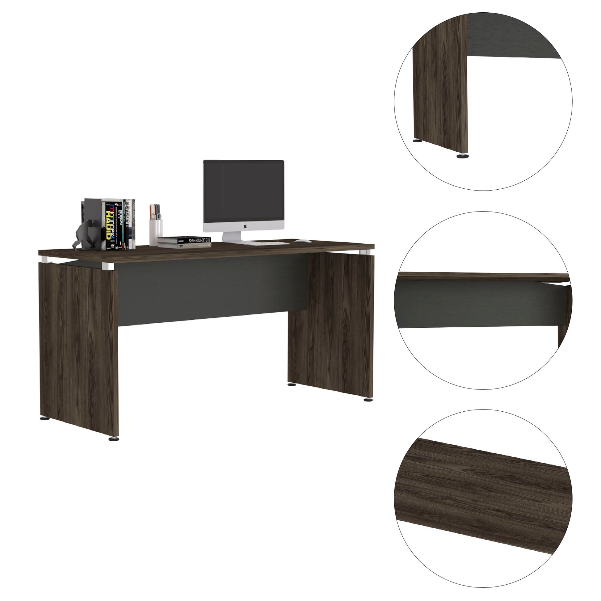 Mesa Escritorio Home Office M150 Rta Wengue + Milan