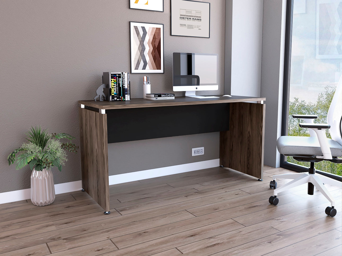 Mesa Escritorio Home Office M150 Rta Wengue + Milan