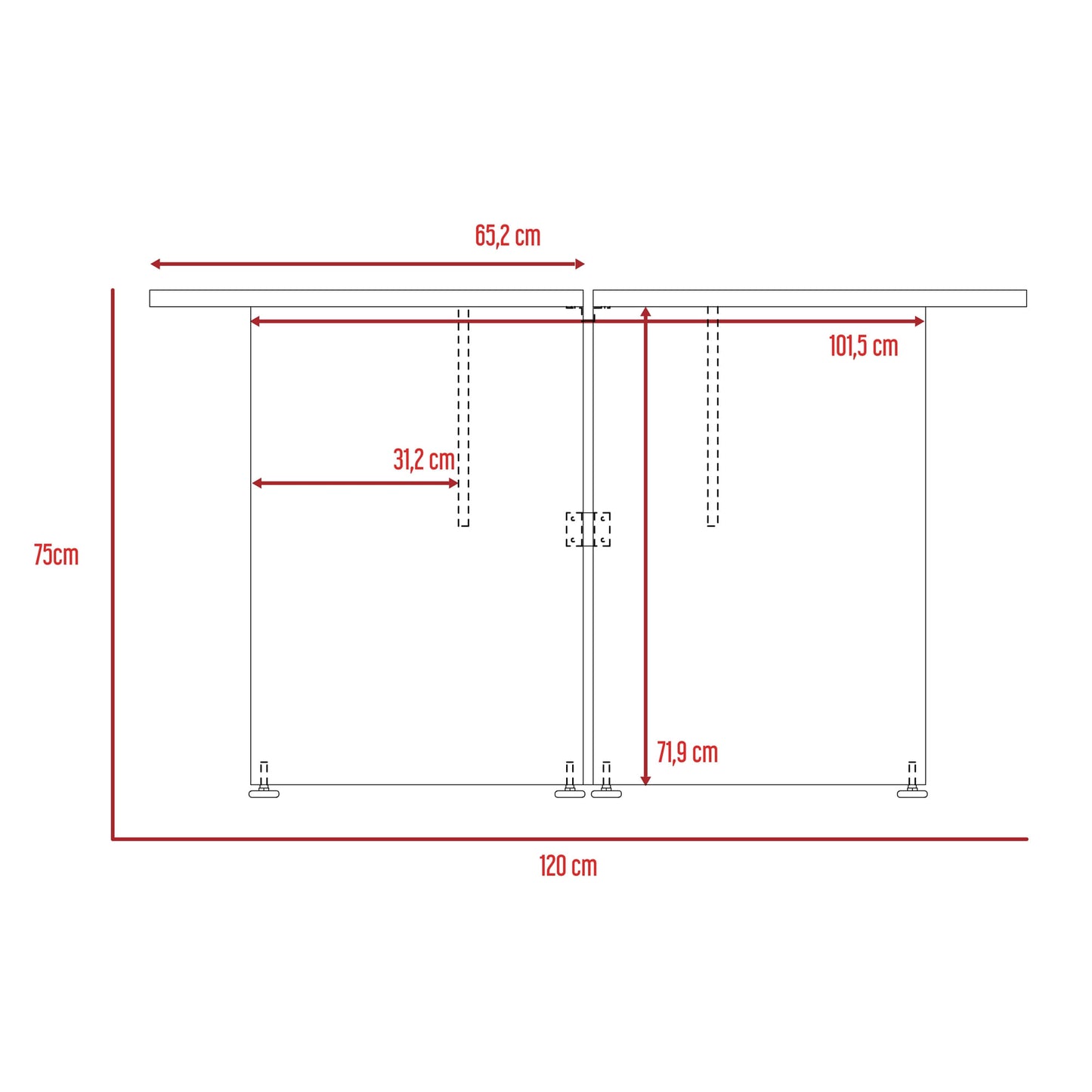 Mesa Escritorio Doble Home Office M 120 X131 Rta Milan Wengue