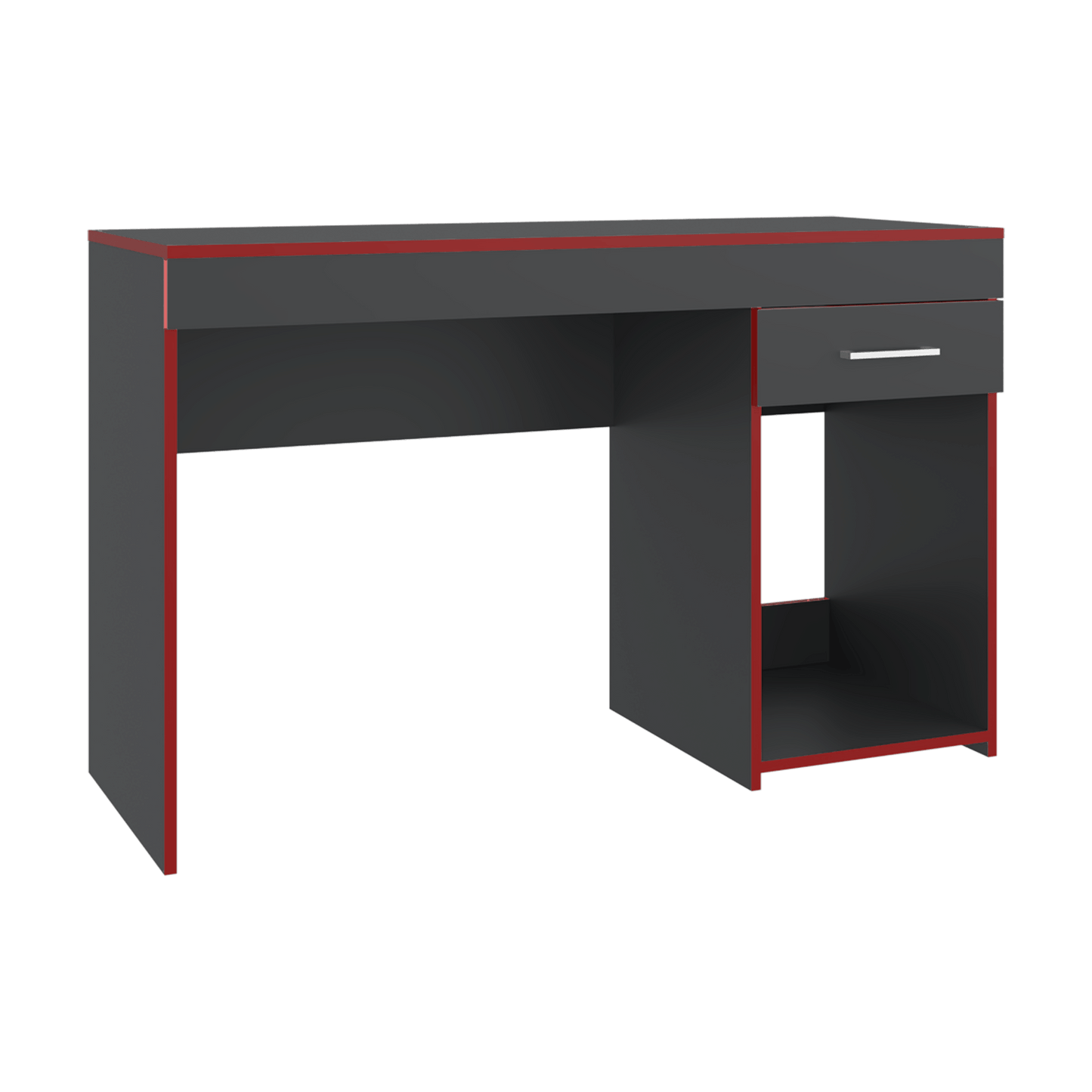 Escritorio Gamer Ibare 75X120X45 Rta Plomo Rojo