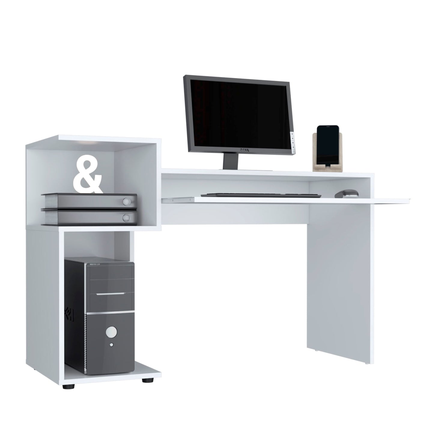 Combo Escritorio Atlanter + Biblioteca 120 Rta Blanco