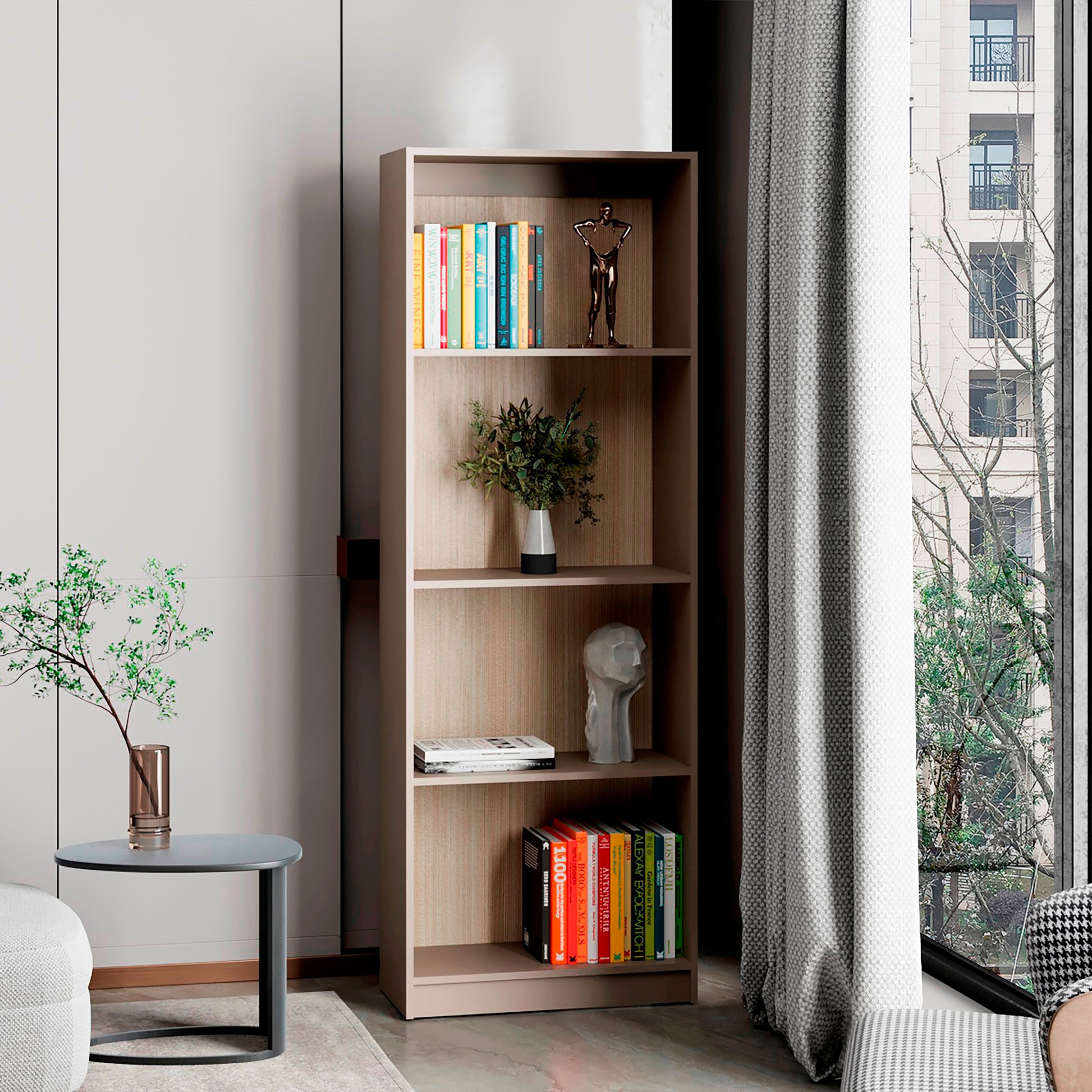 Estante Verlot E1 180X62X29 Rta Taupe + Mallado