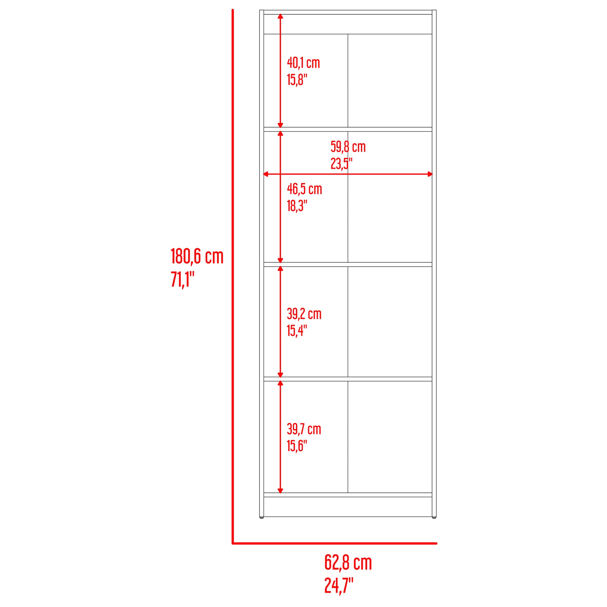 Estante Verlot E1 180X62X29 Rta Taupe + Mallado