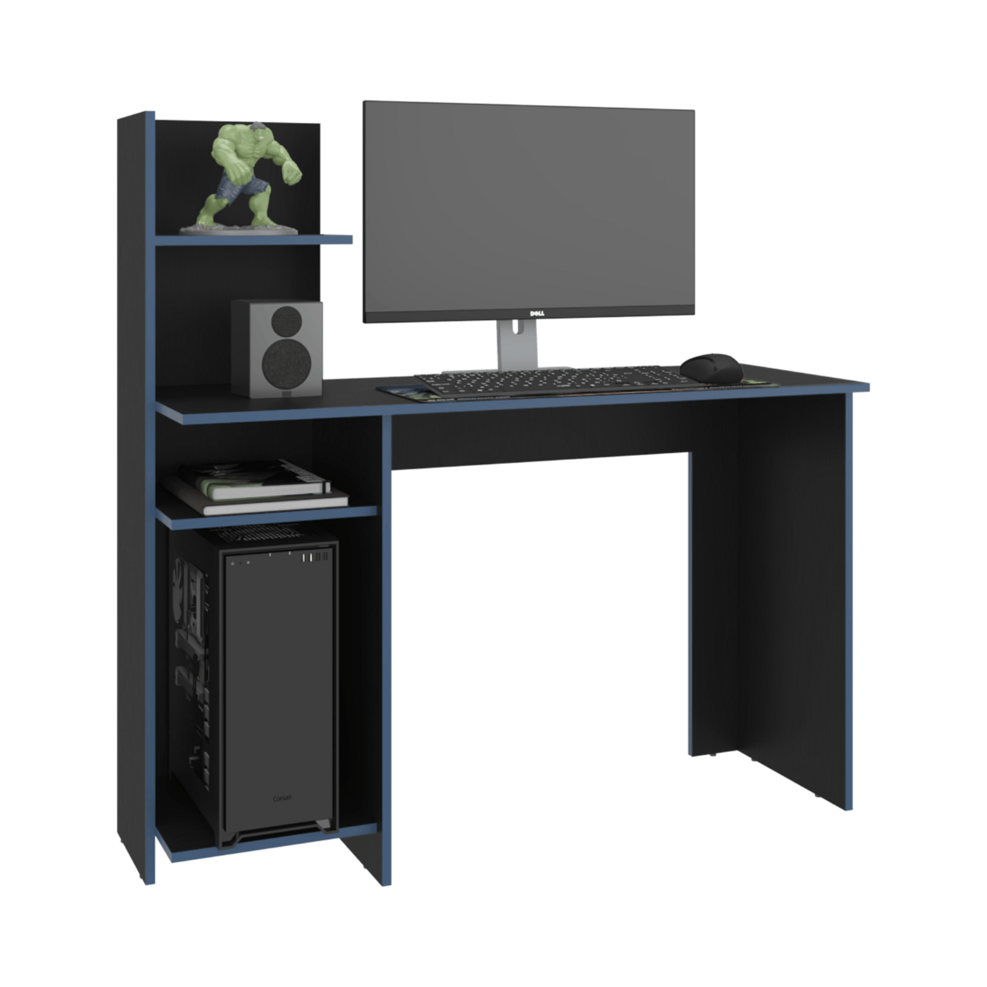 Escritorio Gamer 120 Vilna 120X120X45 Rta Wengue Azul