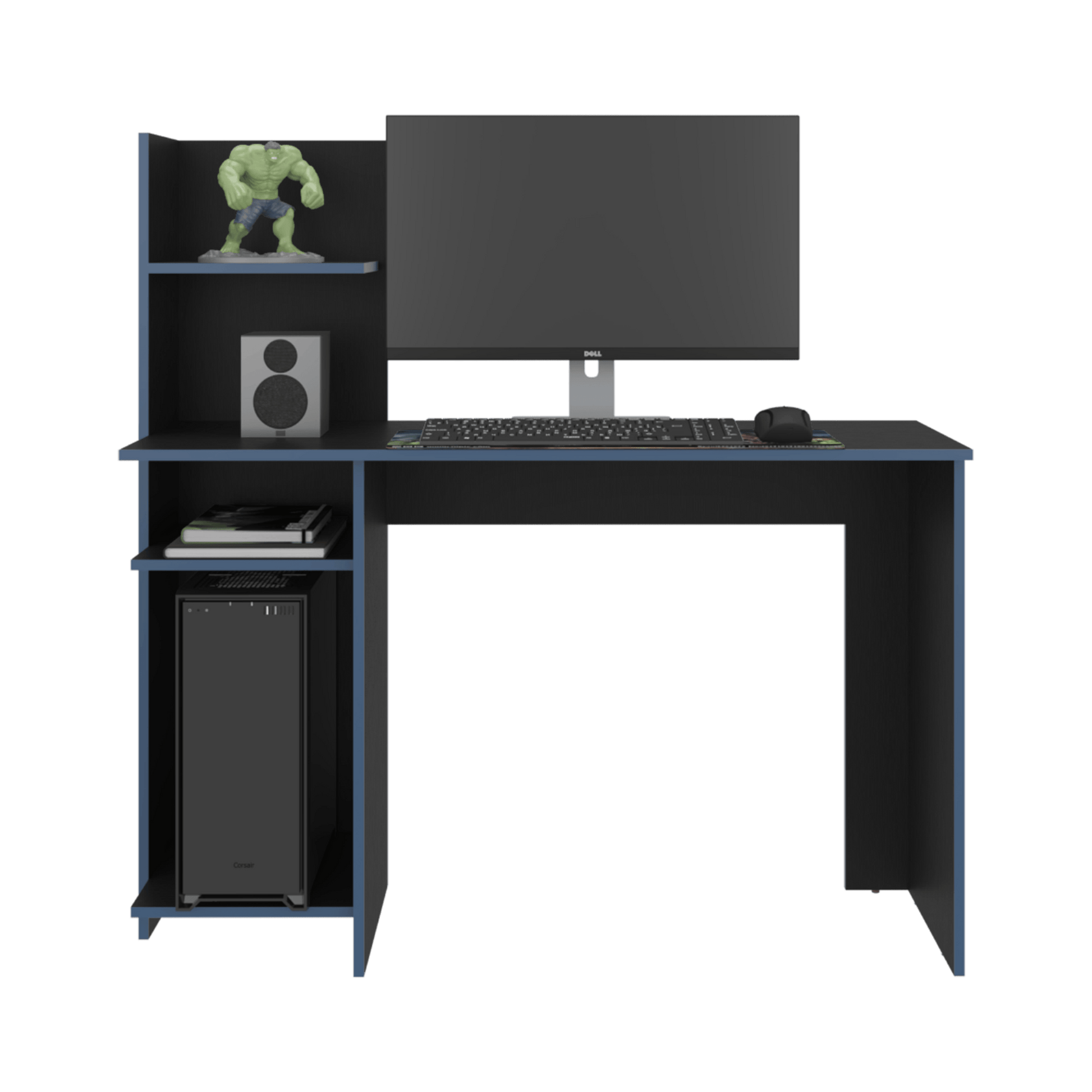 Escritorio Gamer 120 Vilna 120X120X45 Rta Wengue Azul