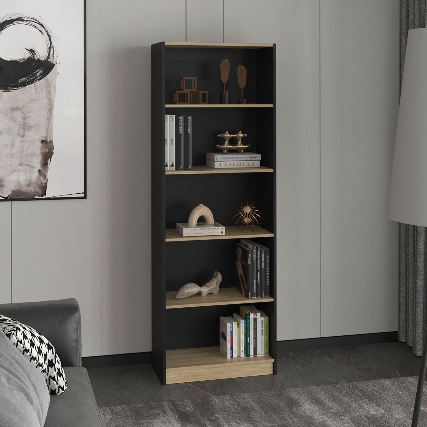 Estante Home E3 5 Espacios 180X628X29 Rta Wengue Fresno