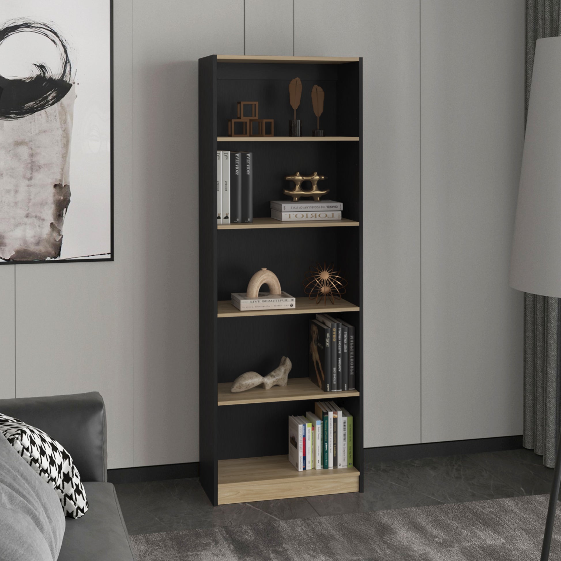 Estante Home E3 5 Espacios 180X628X29 Rta Wengue Fresno