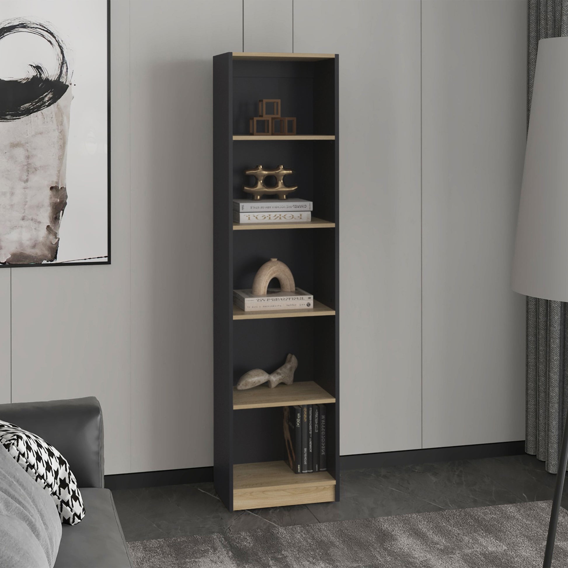 Estante Home E2 5 Espacios 180X45 Rta Wengue Fresno Europeo