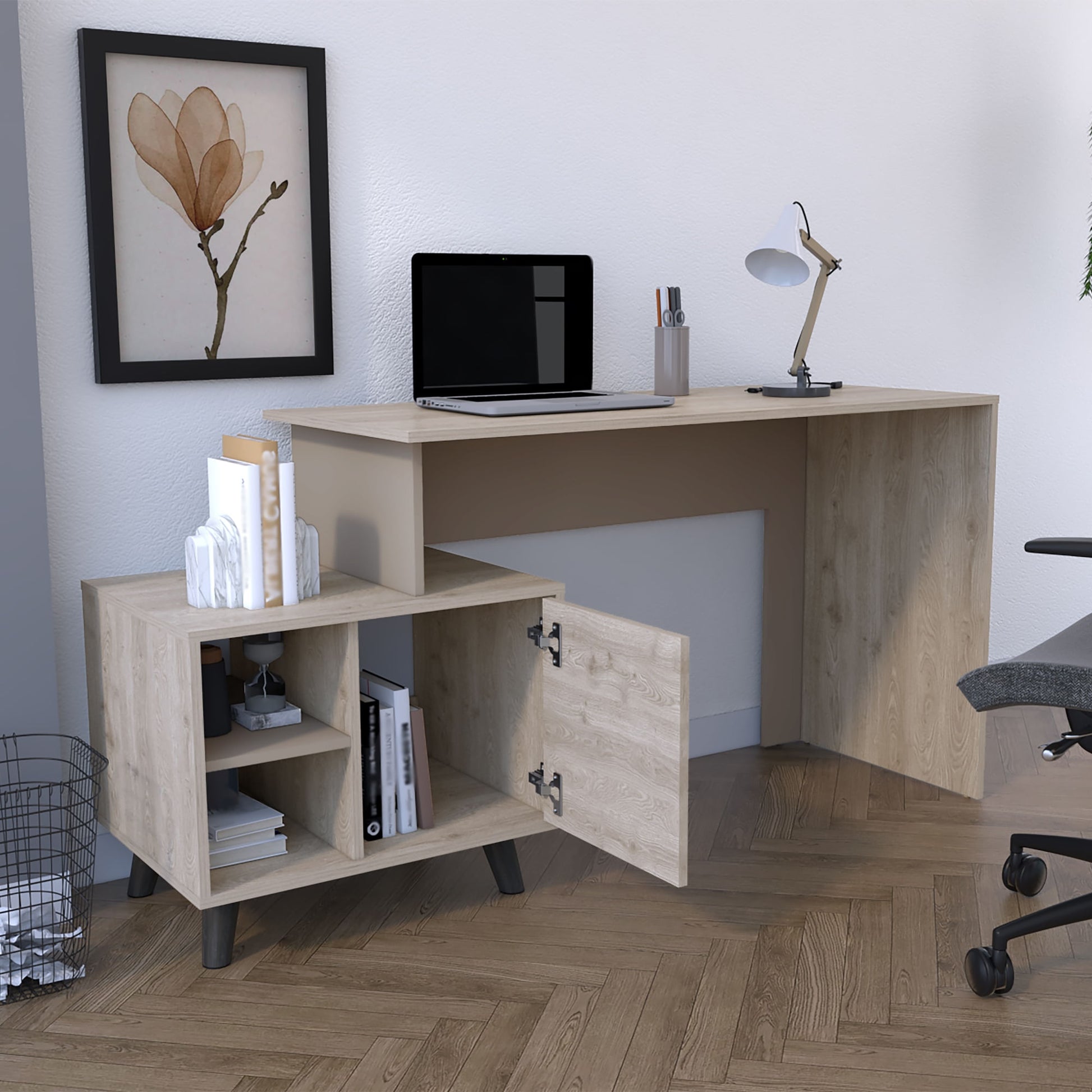 Escritorio Leira 150 1Puerta  75X151 Rta Bardolino Taupe
