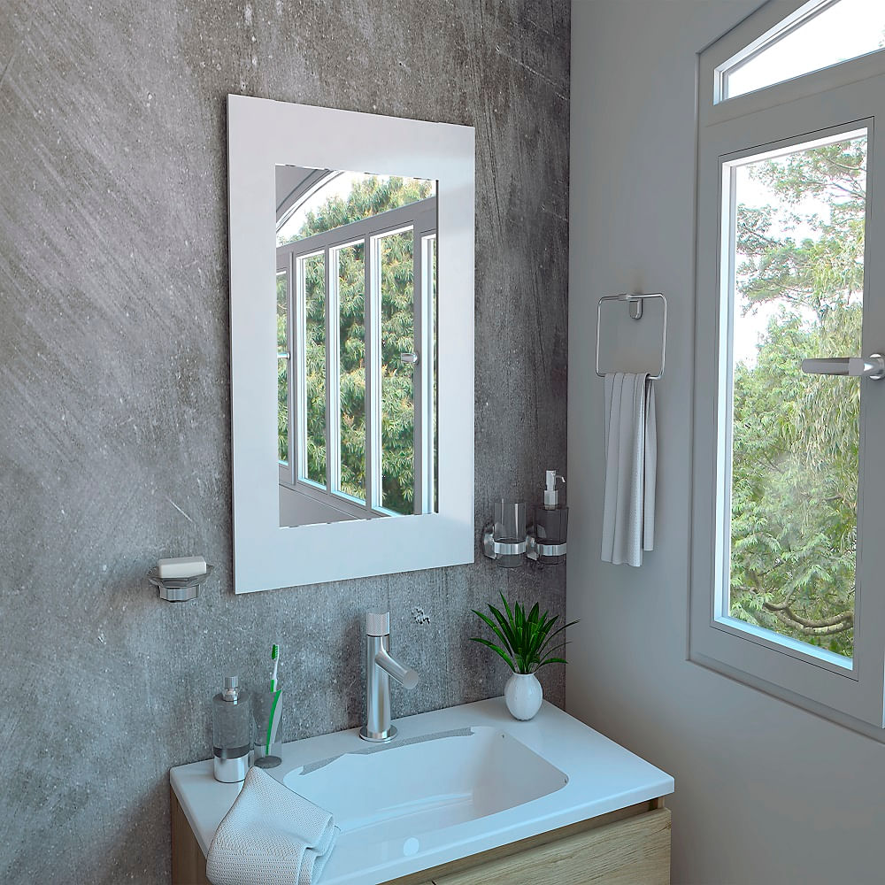Espejo De Baño Althea Rta Blanco High Gloss