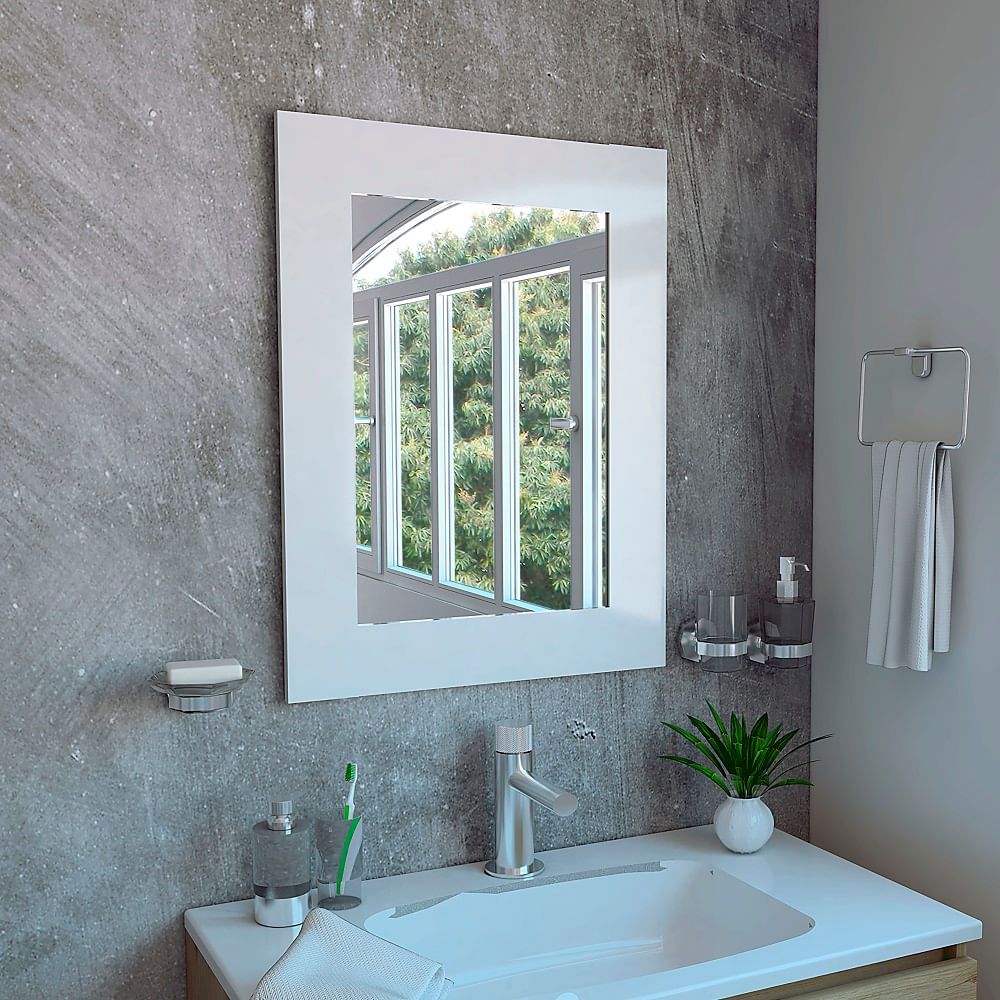 Espejo De Baño Althea Rta Blanco High Gloss