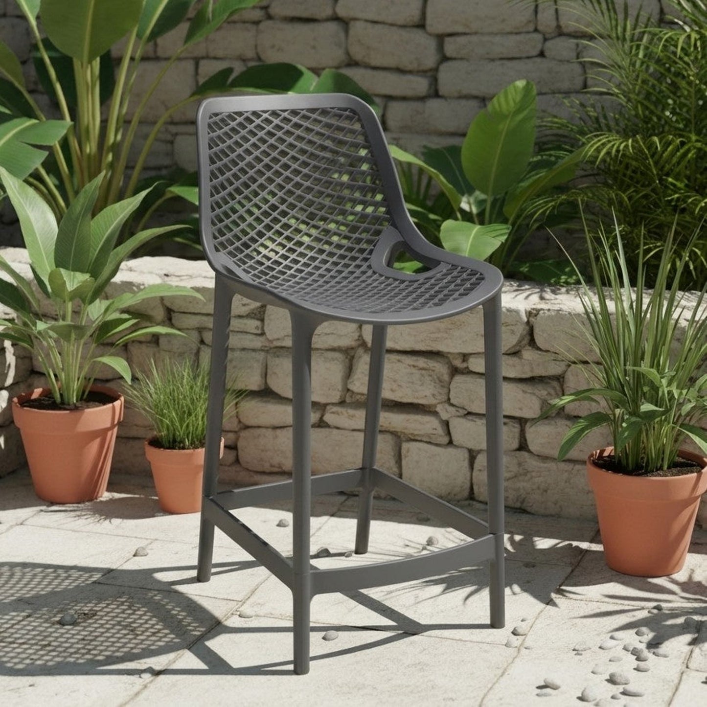 Silla Bar Miame 95X44X52 Rta Gris Oscuro