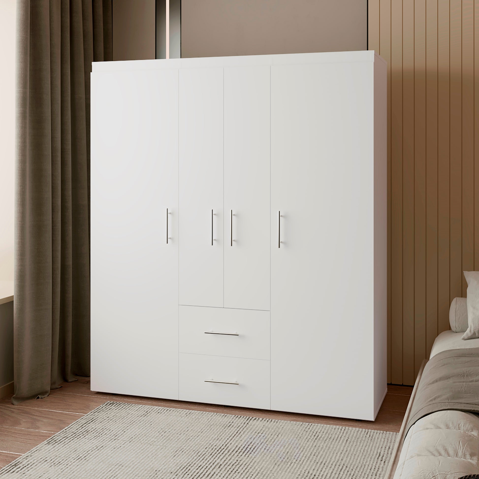 Closet Bariloche Eco 150 177.9X150.3X50.4 Rta Blanco Mqz