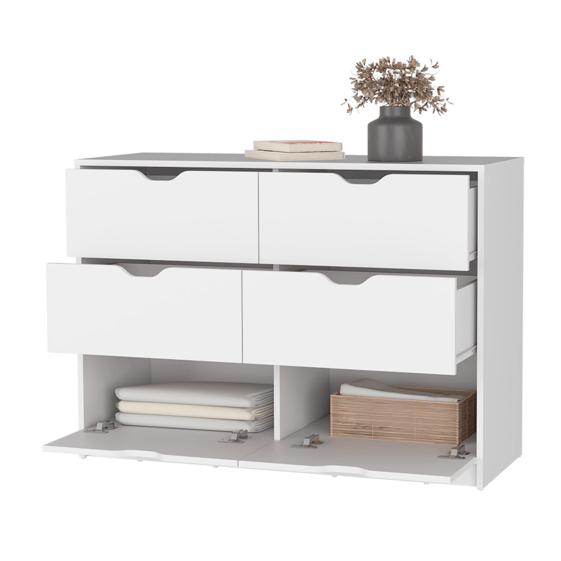 Comoda 4 Cajones Basilea 77X107X41 Rta Blanco Marquez Zf