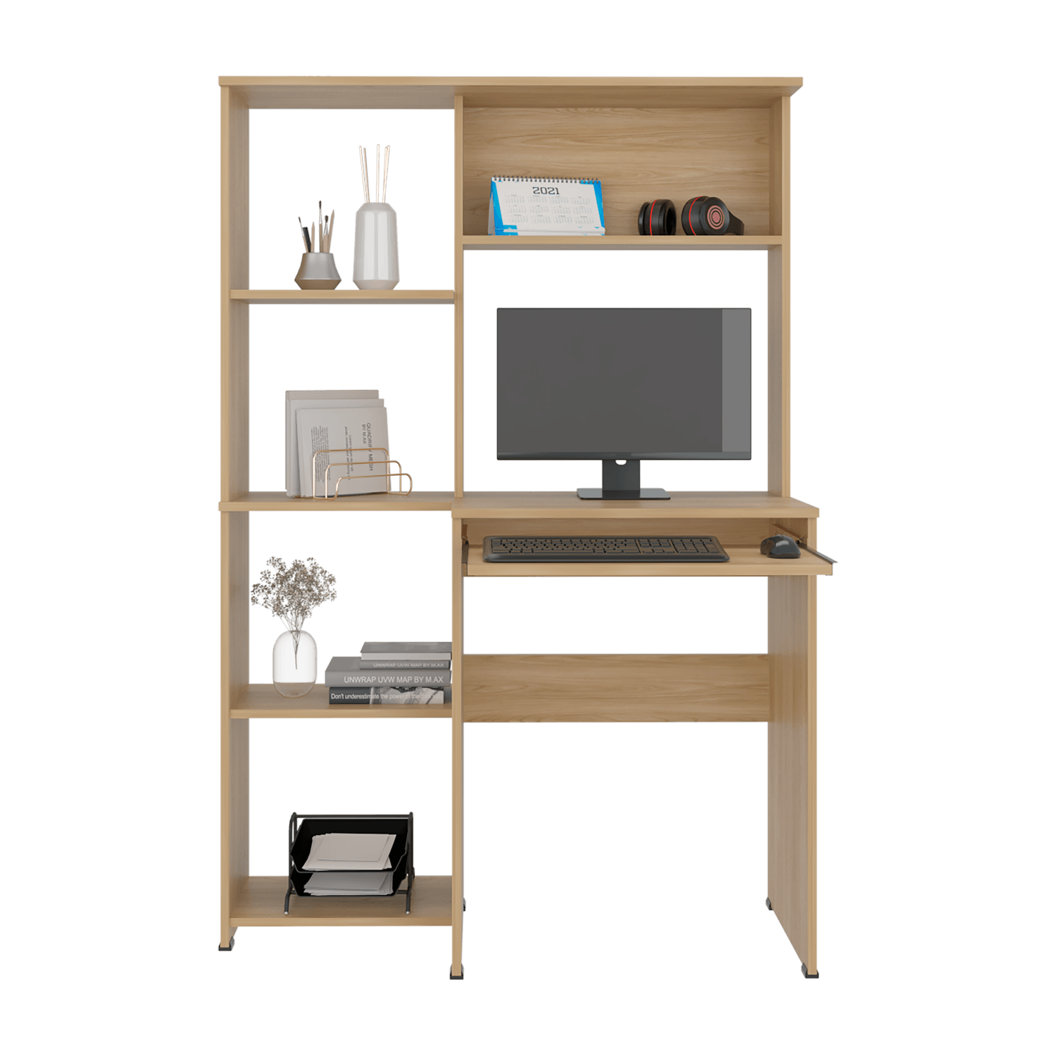 Centro De Computo Con Biblioteca Alden Eco 150X100X40 Rta Fresno Europeo