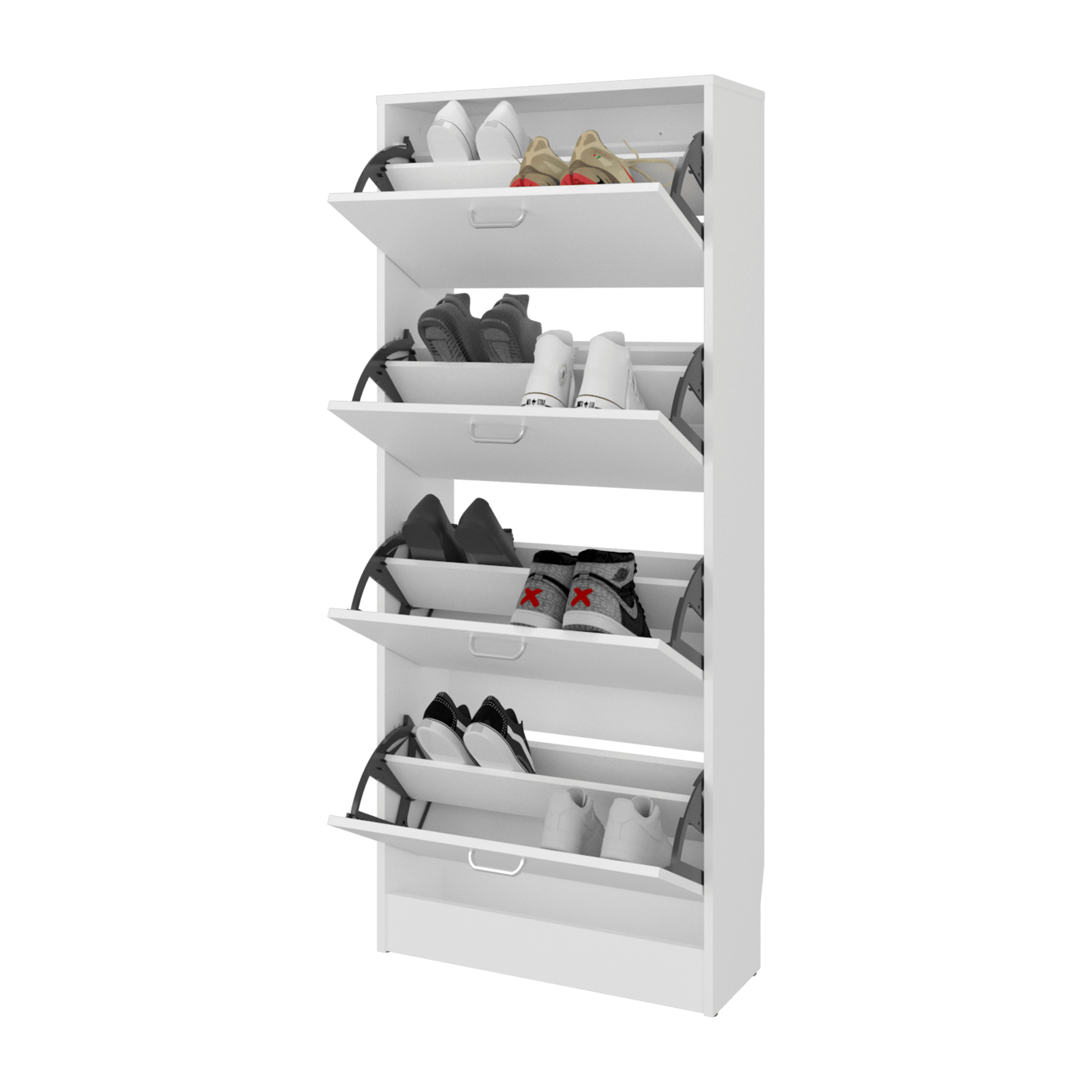 Zapatero Inola 4 Puertas 175X63X24 Rta Kronos Blanco  Zf
