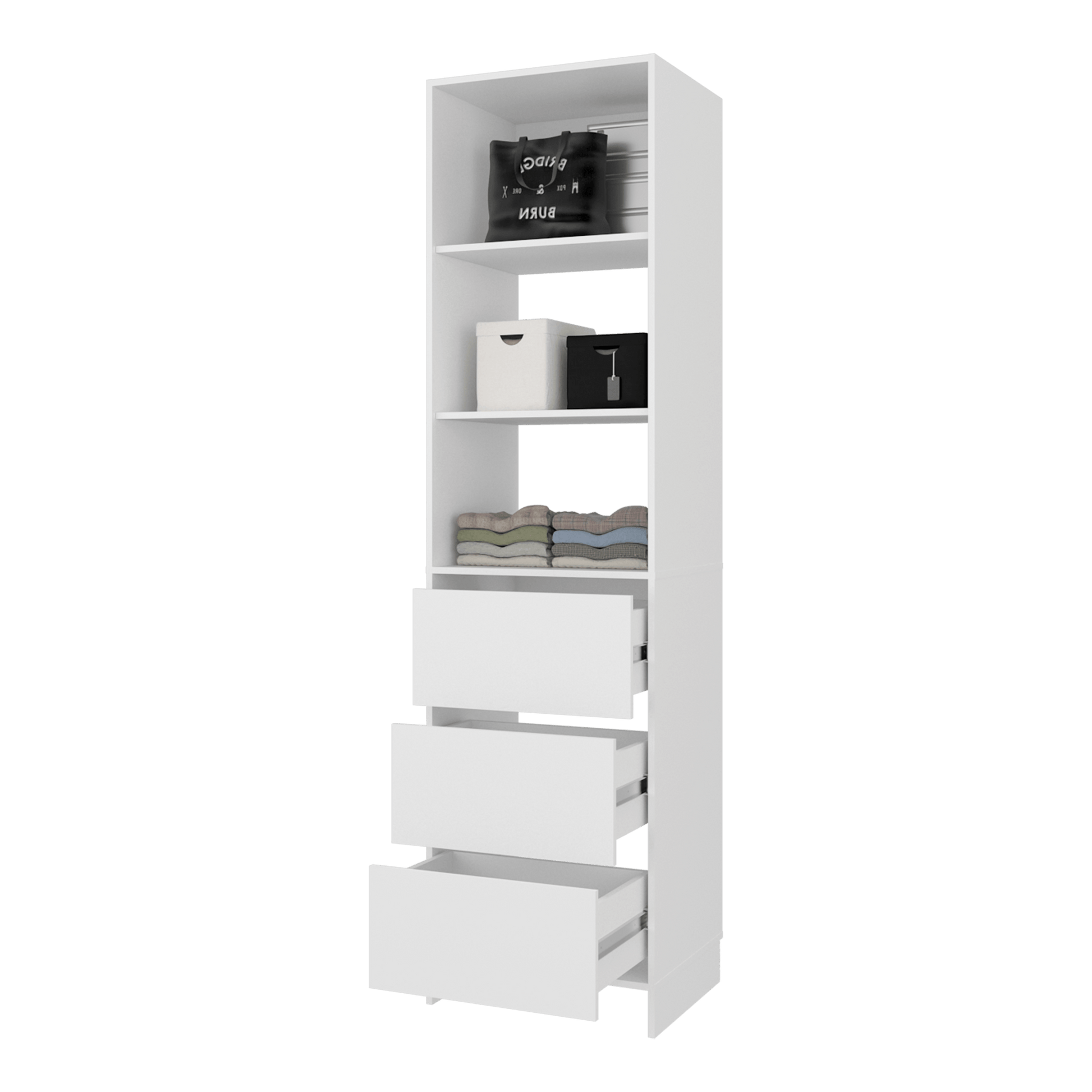 Closet Eco 3 Cajones 213X55X48 Kronos Blanco  Zf