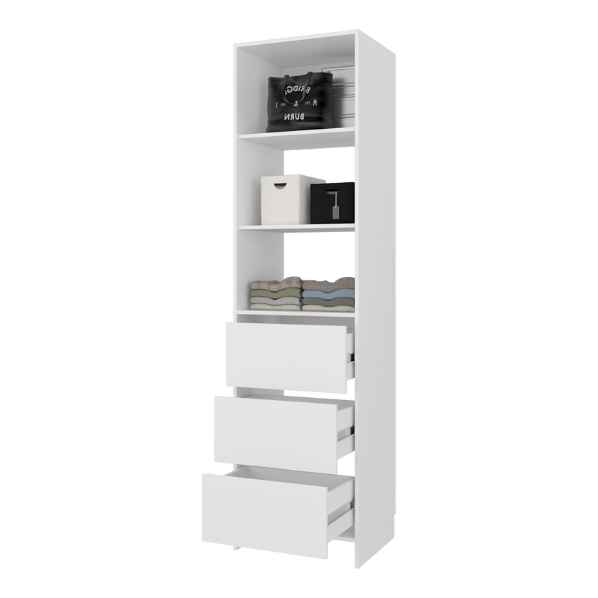 Closet Eco 3 Cajones 213X55X48 Kronos Blanco  Zf