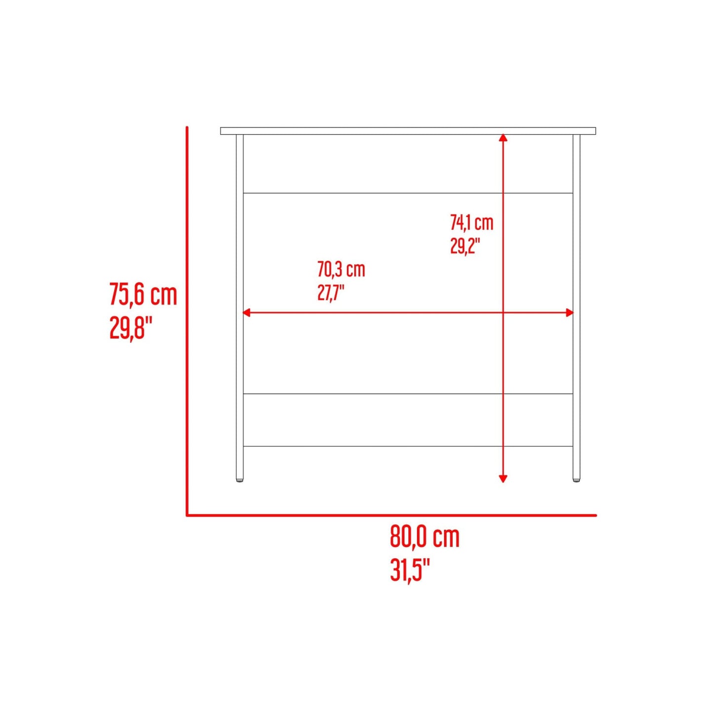 Escritorio Sion 75X80X39 Rta Bardolino Blanco