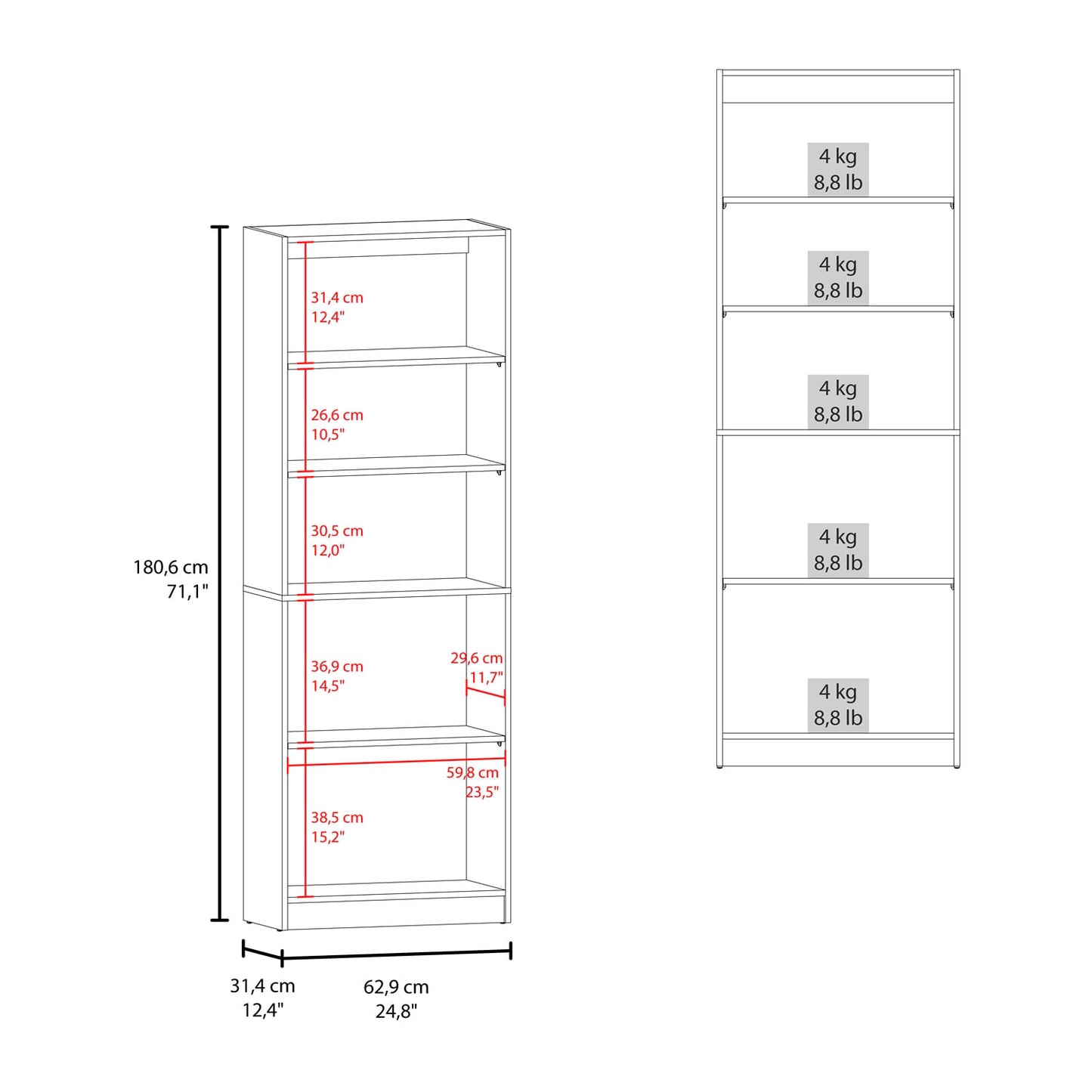 Estante Home 2 Puertas 180X62X29 Rta Milan Blanco
