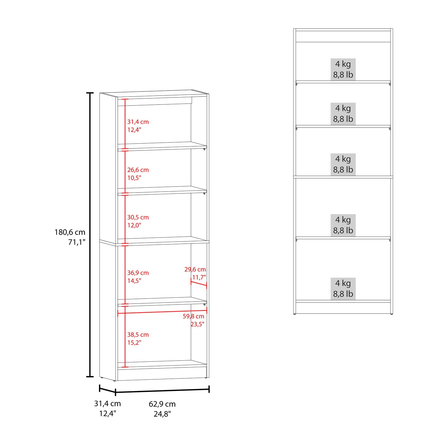 Estante Home 2 Puertas 180X62X29 Rta Milan Blanco