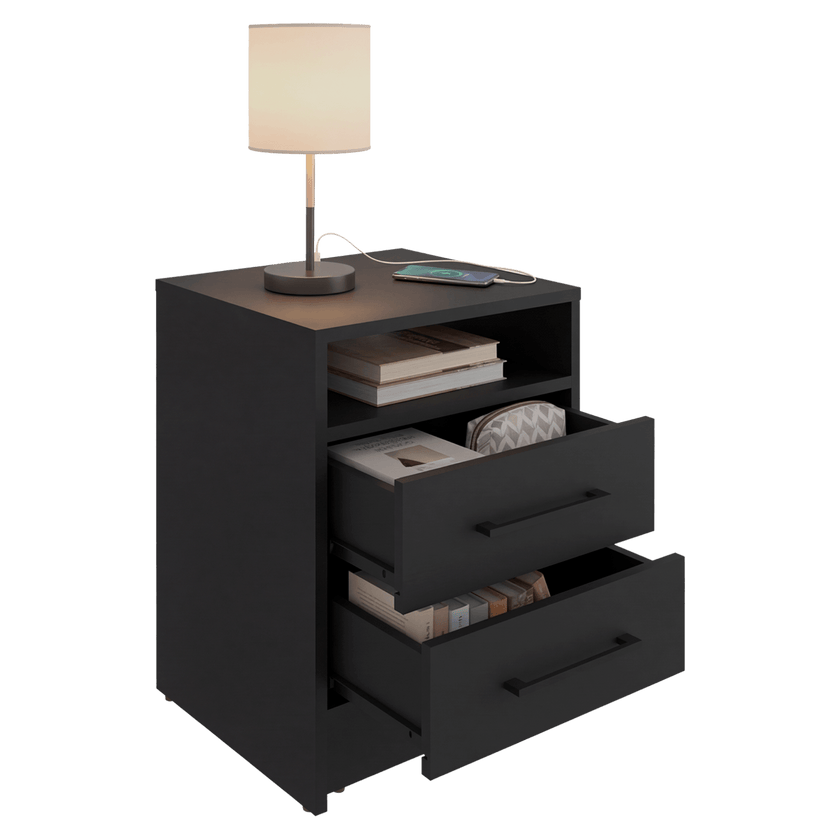 Mesa De Noche Eter Usb 50X40X37 Rta Wengue