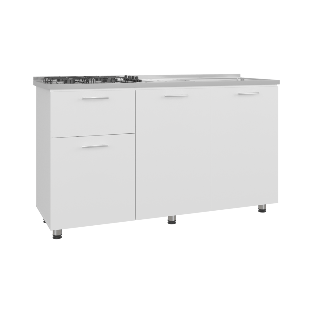 Mueble Inferior Cocina 150 Creta 88X150X40 Blanco Zf