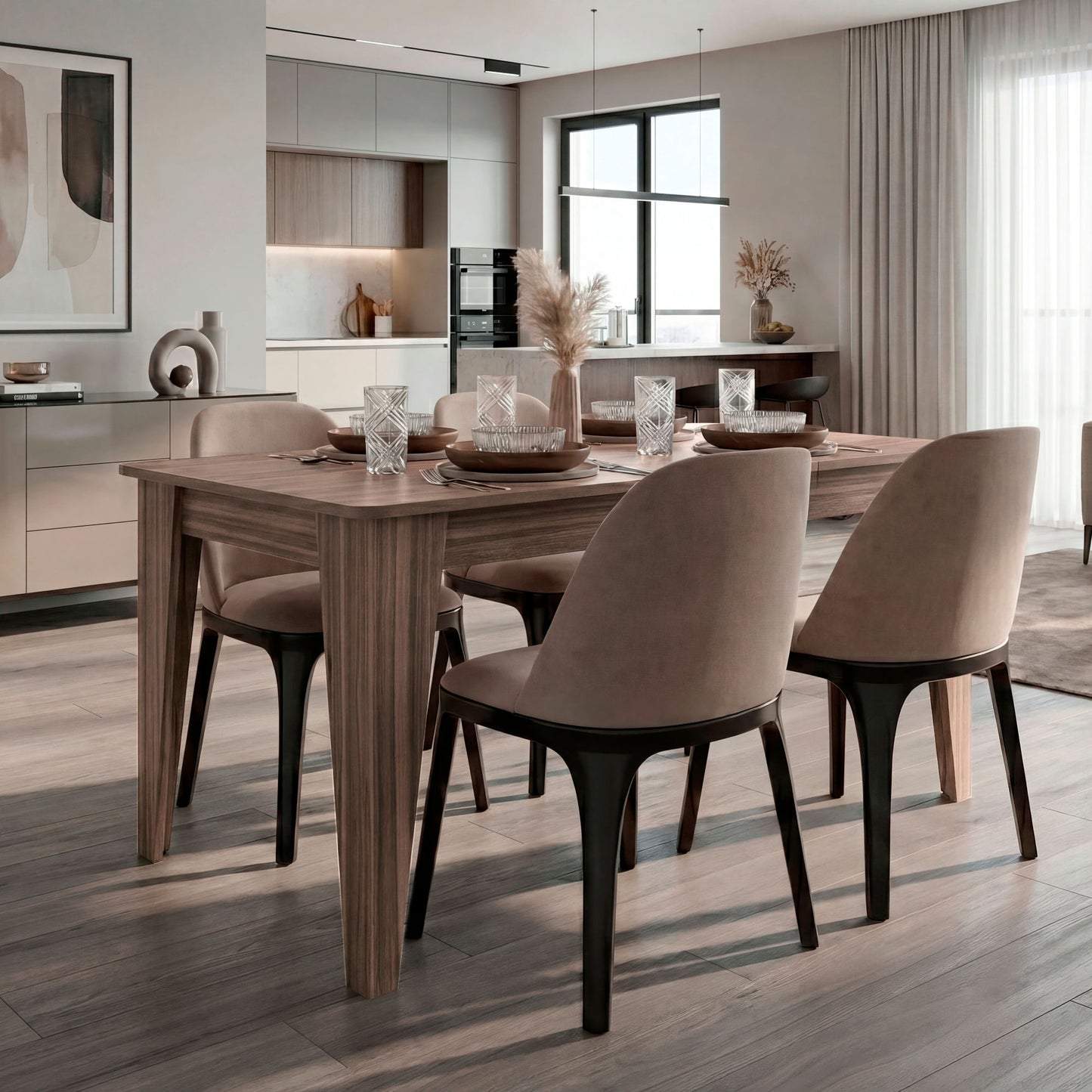 Mesa Comedor Torino 74X160X88 Rta Avellana