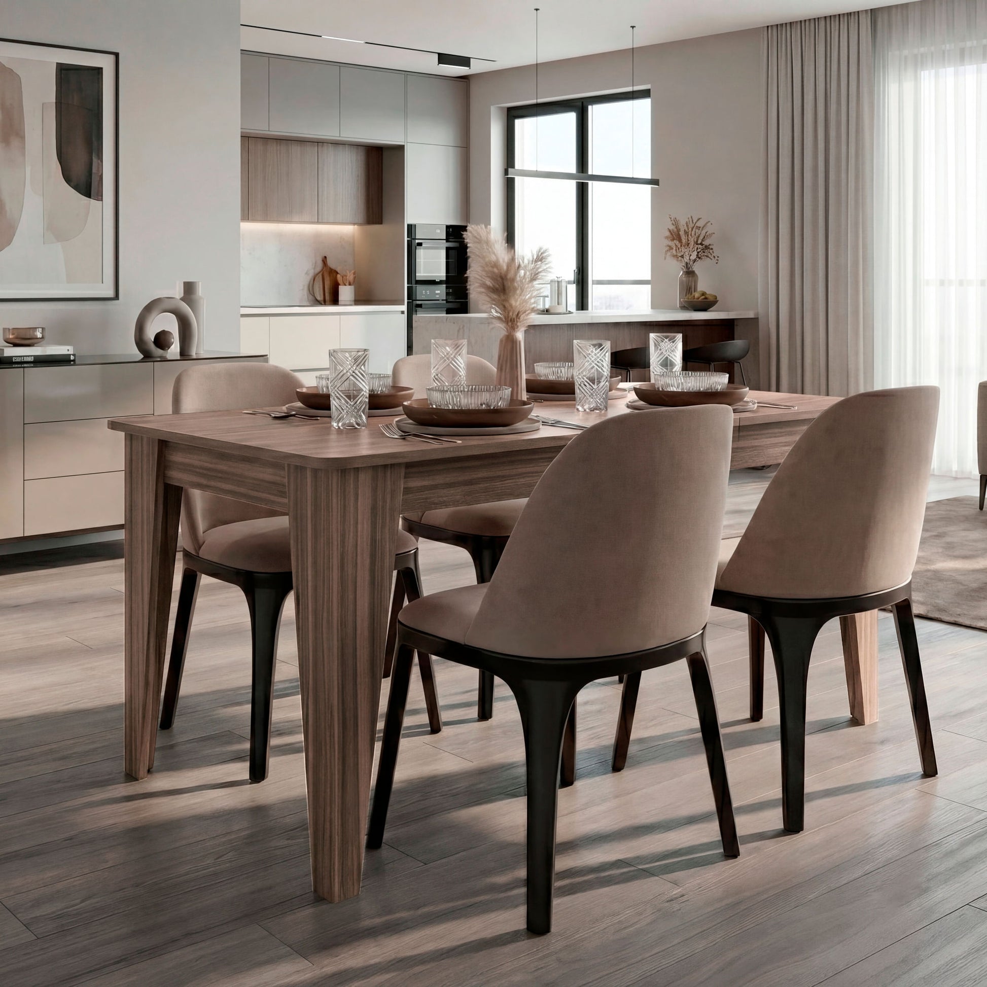 Mesa Comedor Torino 74X160X88 Rta Avellana