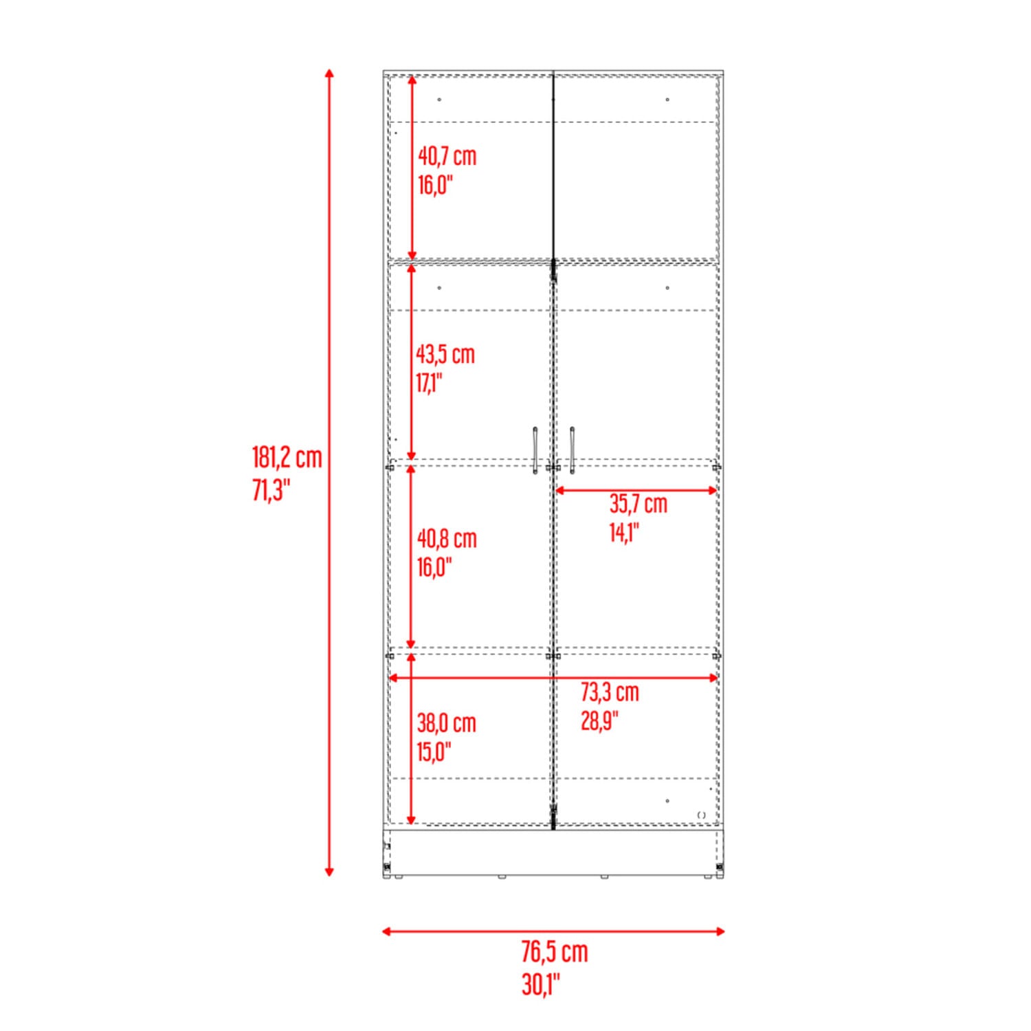 Mueble Alacena Dante 181X76X41 Rta Nogal Wengue Zf