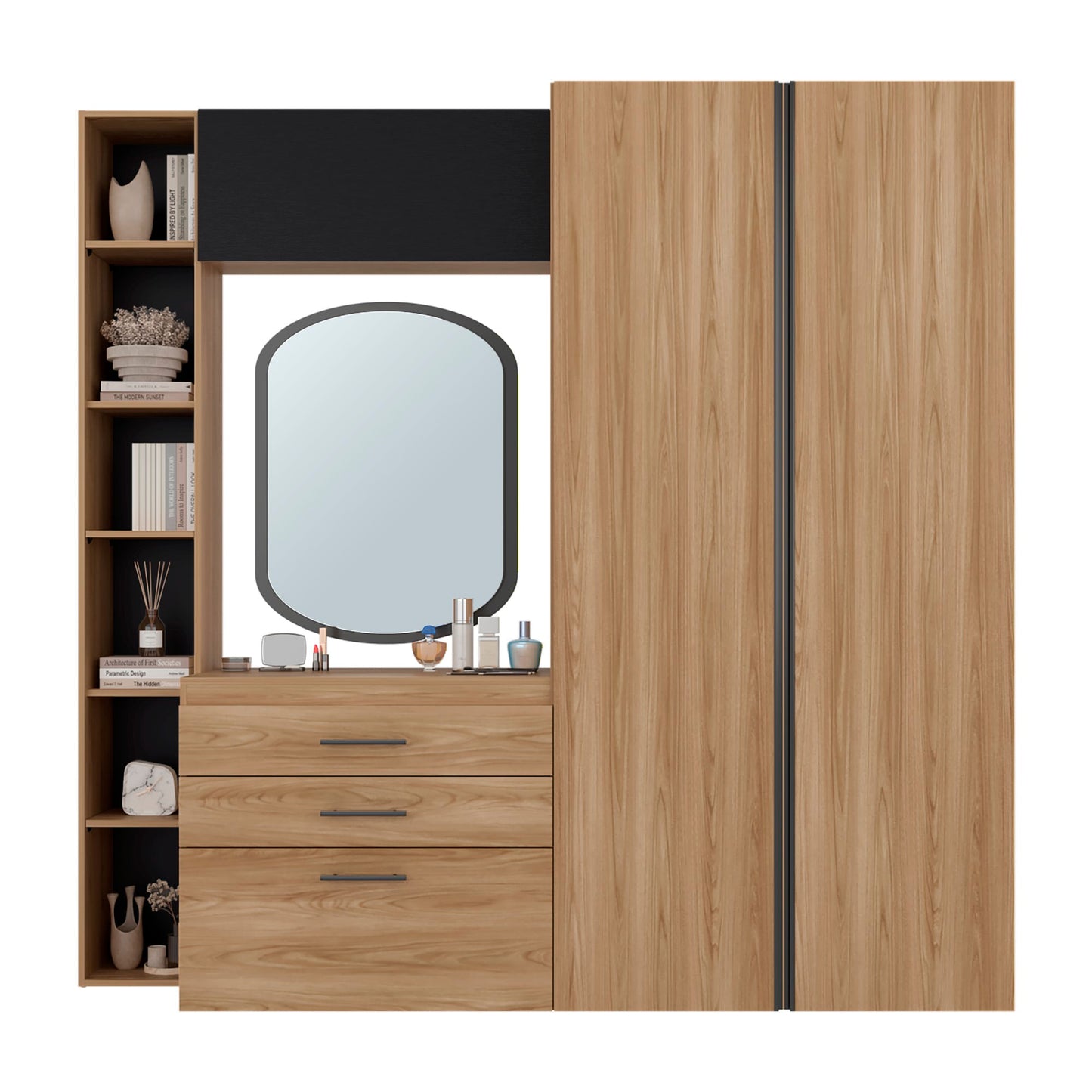 Closet Biblioteca Brunson 200X207X48 Rta Fresno Wengue