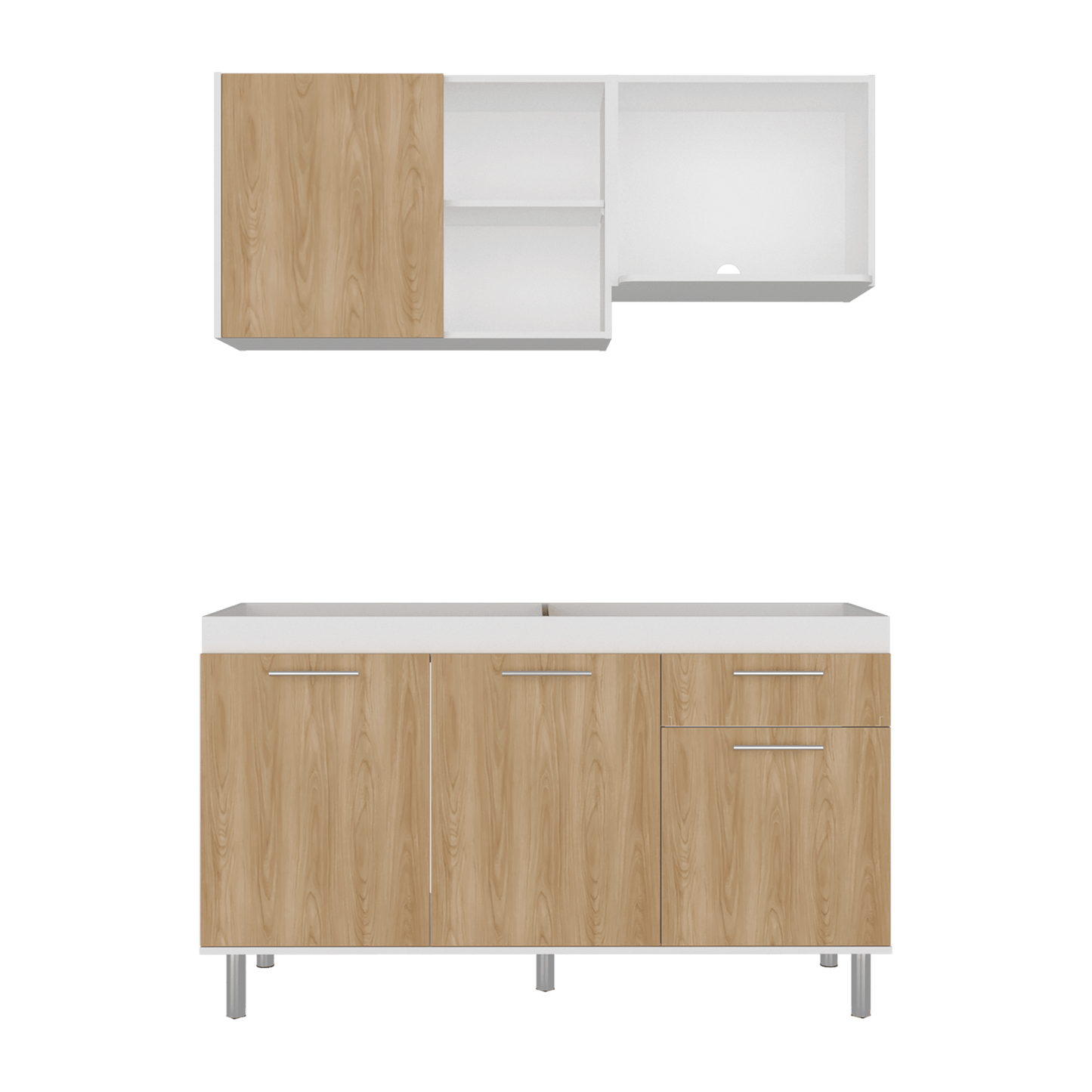 Cocina 150 Sedona 60X150X40 Rta Blanco Mqz Fresno Eu