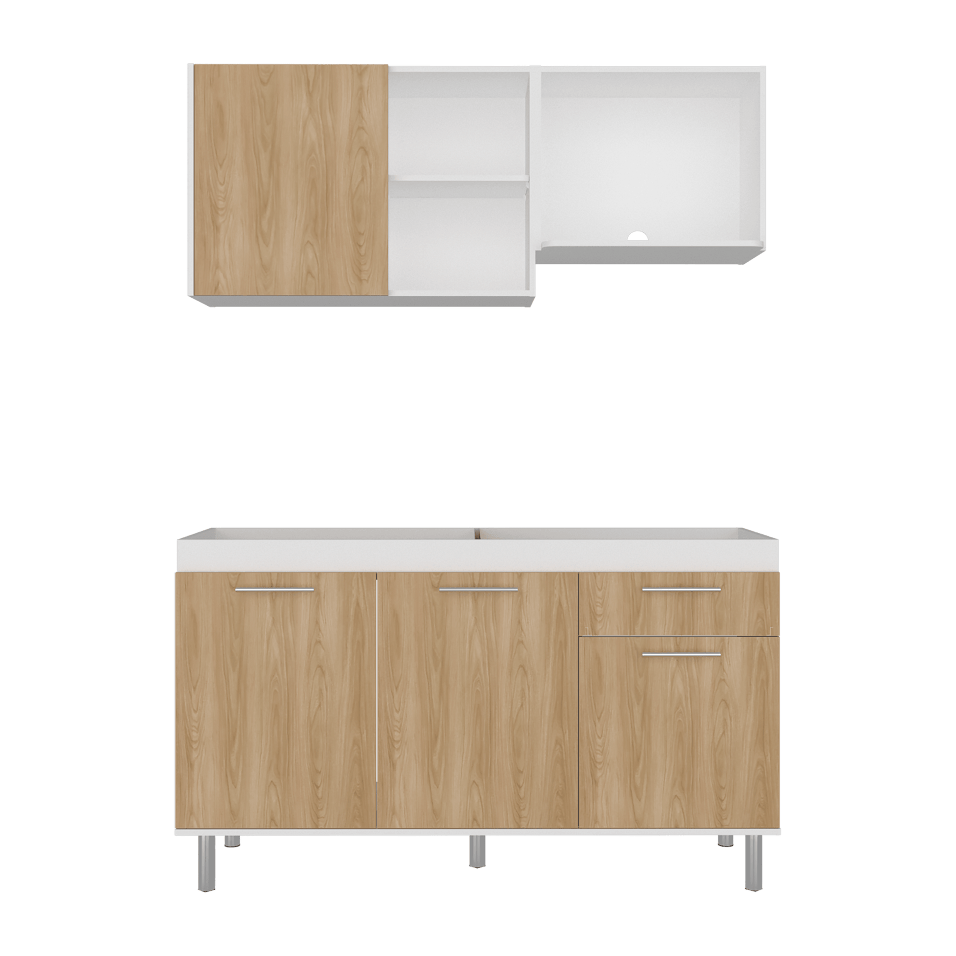 Cocina 150 Sedona 60X150X40 Rta Blanco Mqz Fresno Eu