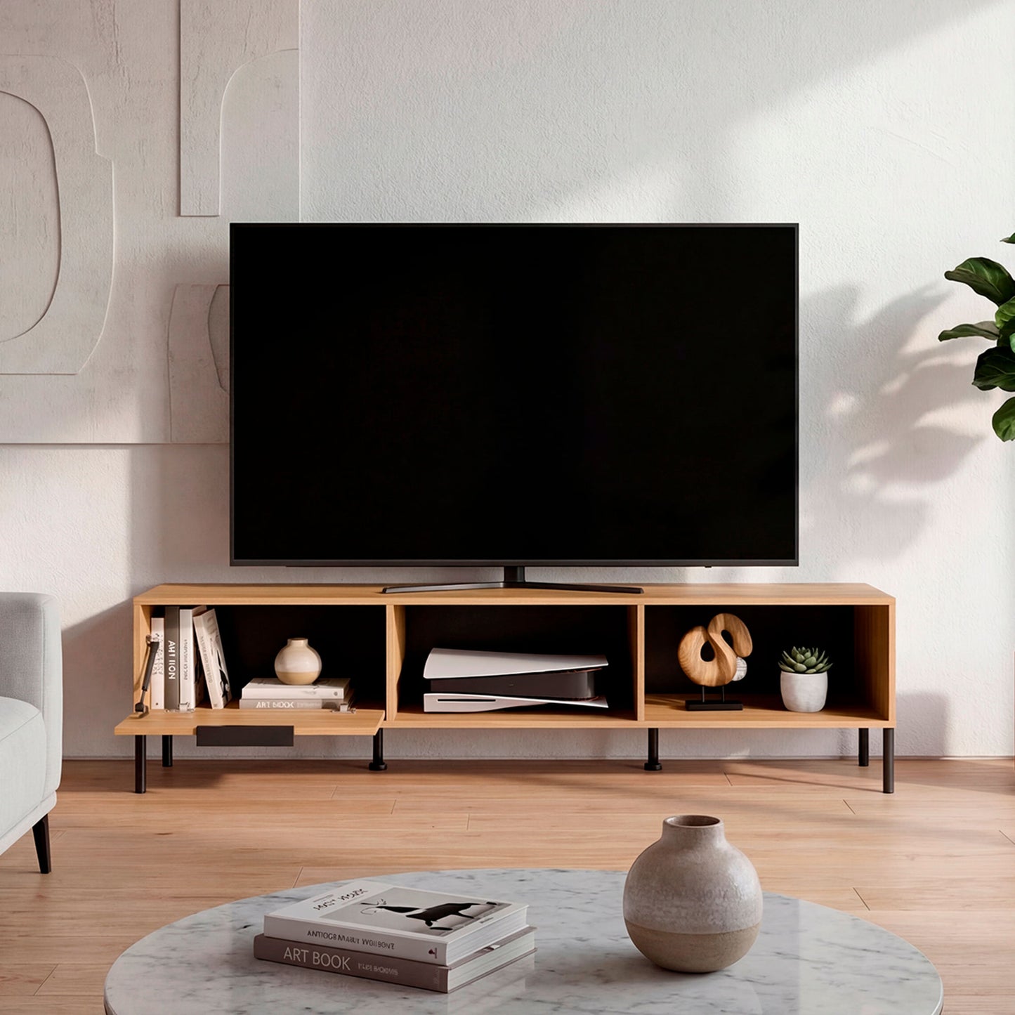 Rack De Tv 85" Dorne 42X170X40 Rta Fresno Zf